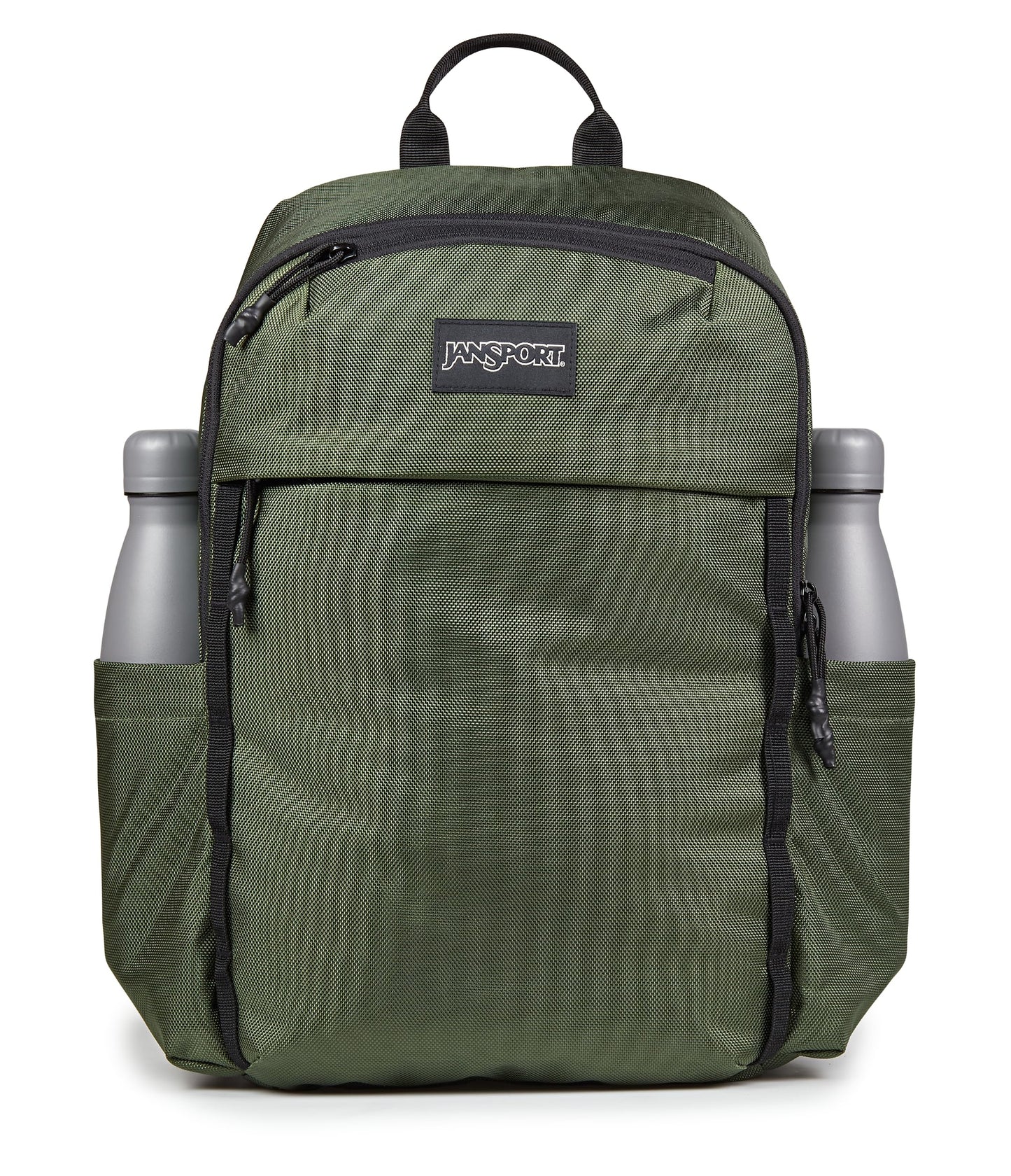 JanSport Venture Daypack – Travel Pack With Large Main Compartment, Padded Laptop Sleeve, Dual Water Bottle Pockets, and Attachment Buckles, Cargo Green