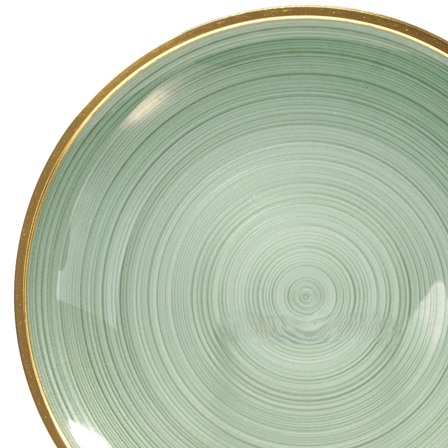 " OCCASIONS " 50 Plates Pack (25 Guests)-Wedding Party Disposable Plastic Plate Set -25 x 10'' Dinner + 25 x 7'' Salad & Dessert plates (Belize in Green & Gold)