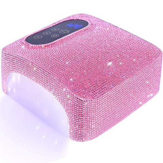 72W UV LED Nail Lamp,Rechargeable Cordless Nail Dryer,Portable UV Led Nail Light with Full Diamond on Surface,Professional Curing Gel Polish Acrylic Nails Tools for Home & Salon