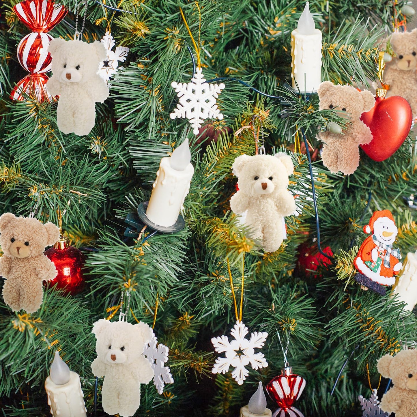 TOPZEA 20 Pack Mini Stuffed Plush Bears, 4.7 Inch Small White & Brown Soft Bear Tiny Keychain Animal Ornament Bulk for Birthday, Valentine's Day, Party Favor, DIY Crafts