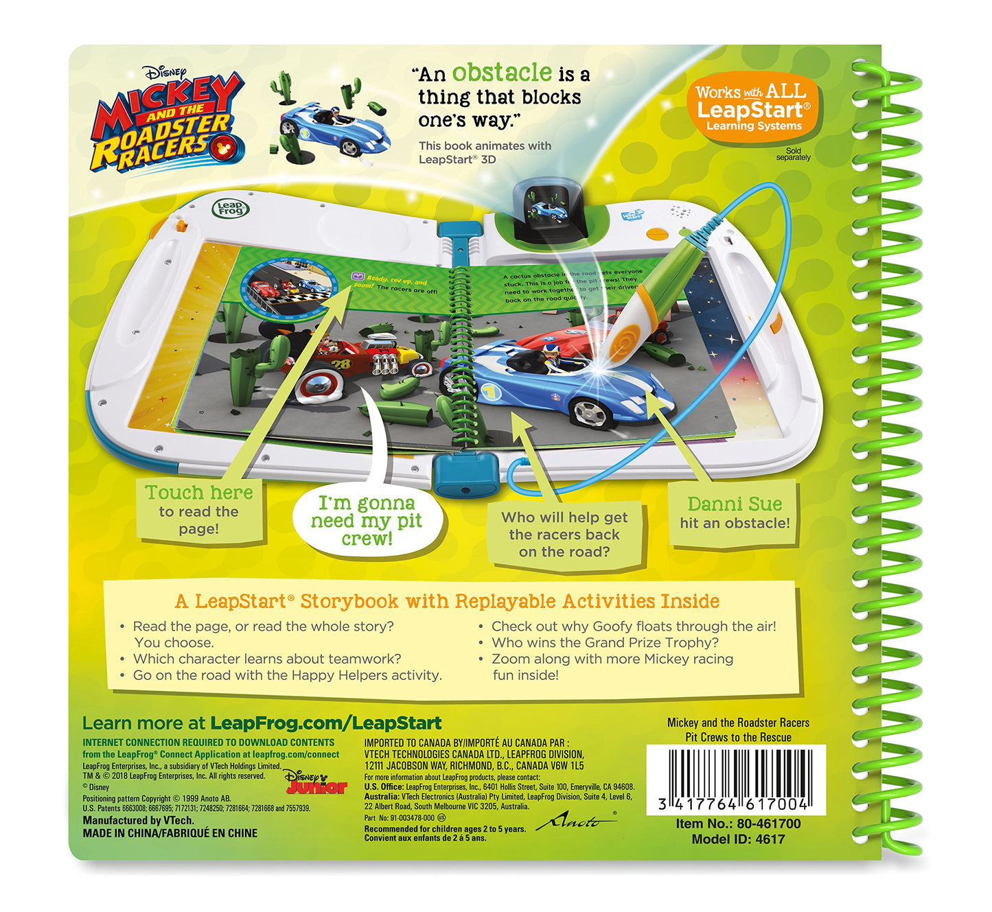 LeapFrog LeapStart 3D Mickey and The Roadster Racers Book