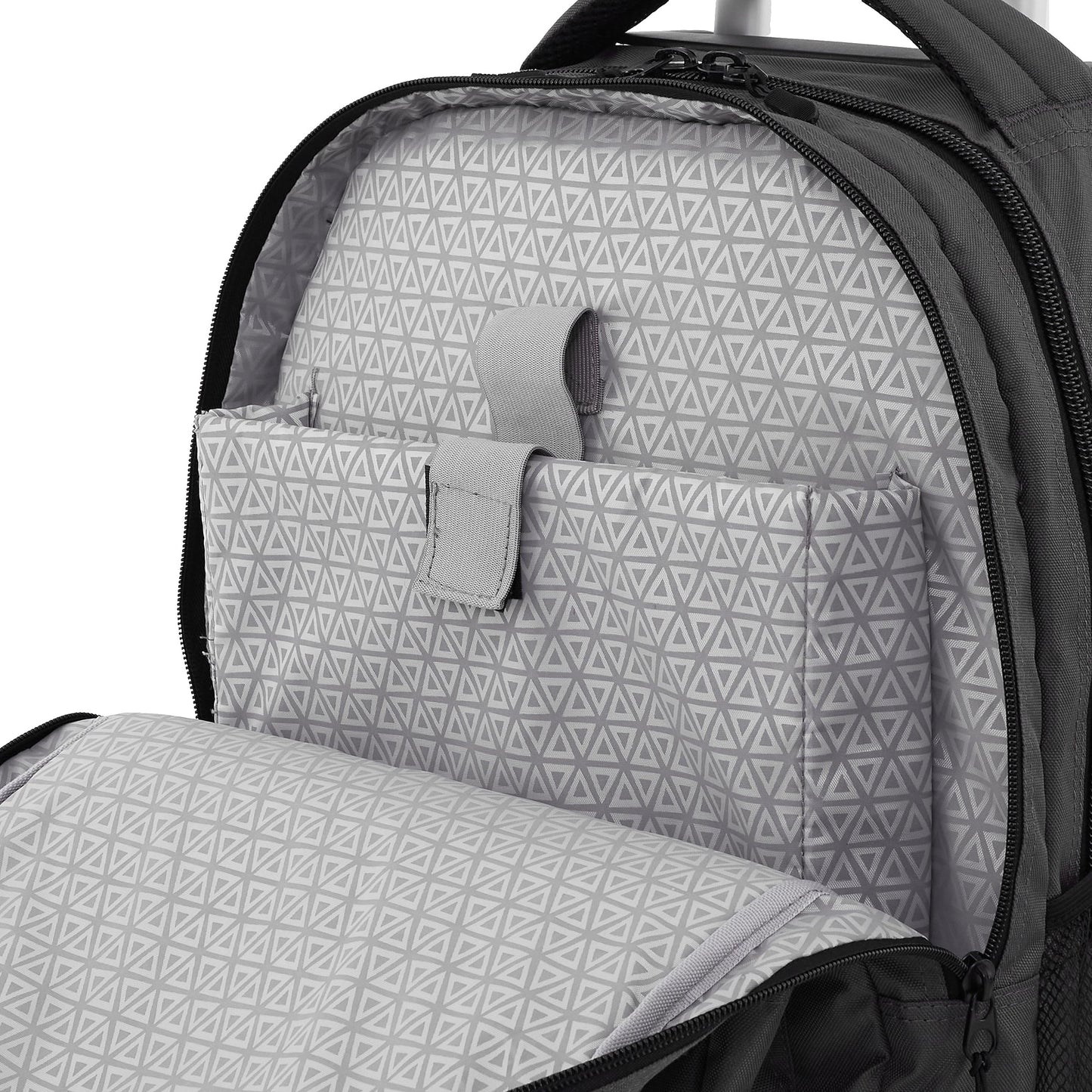 Travelers Club Rolling Backpack, Forged Iron, 20 Inch with Laptop Compartment
