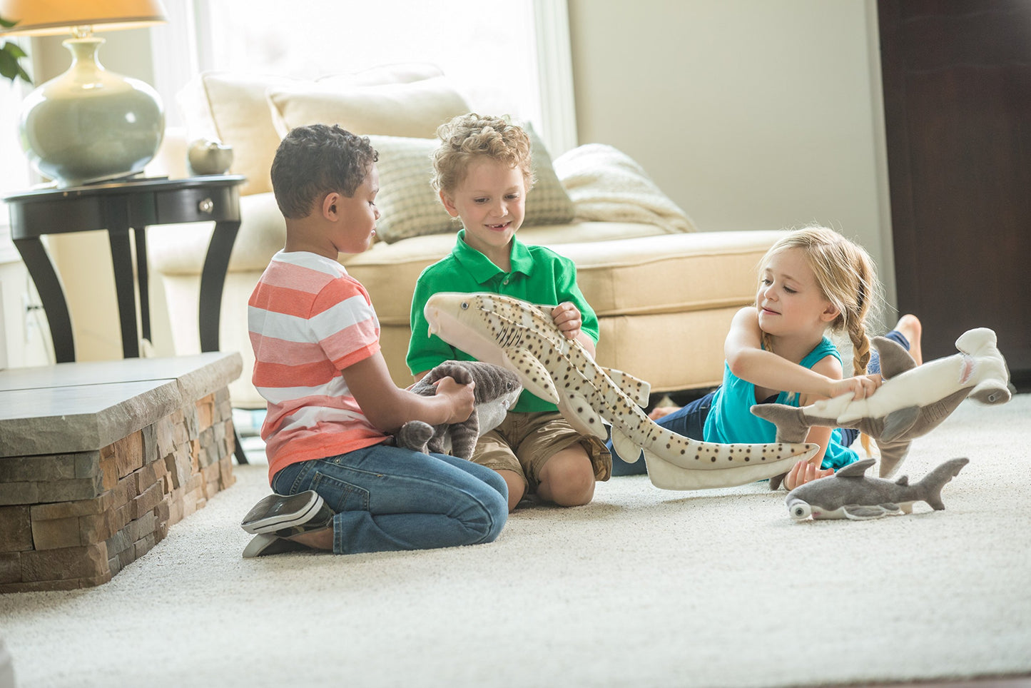 Wild Republic Zebra Shark Stuffed Animal, Plush Toy, Gifts for Kids, Living Ocean, 30 Inches