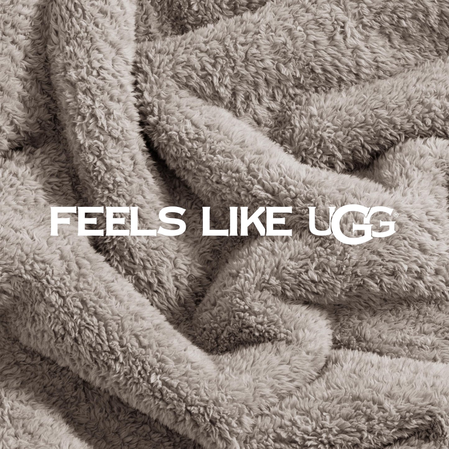 UGG Whitecap Fleece Throw Blanket, Soft Fluffy Blankets for Couch or Bed, Home Decor, Luxury Plush Throw, Machine Washable, 50-inch x 70-inch, Light Grey Seal