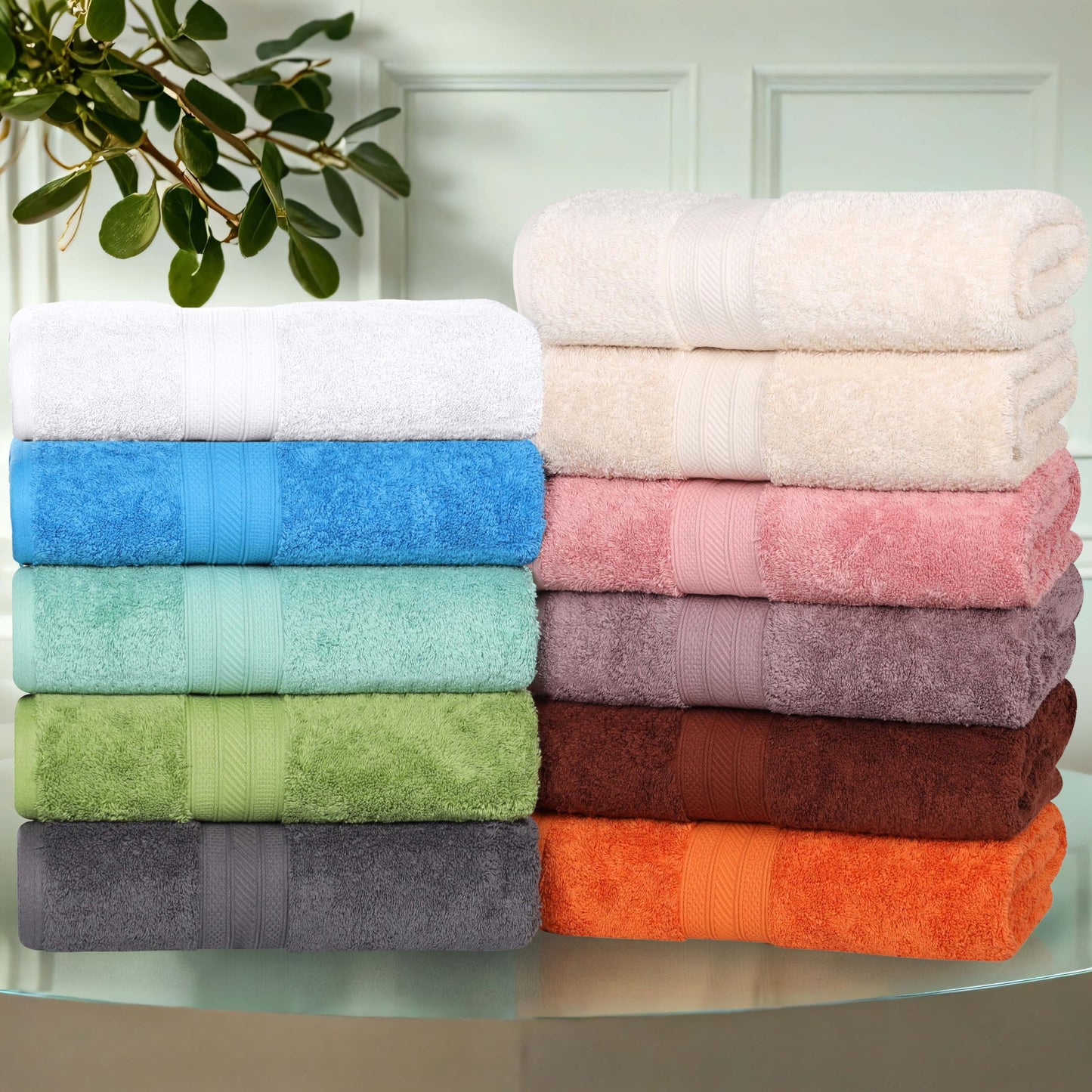 Superior Atlas Cotton Heavyweight Hand Towels, Towel Set, Luxury Bathroom Accessories, Kitchen Basics, Spa, Salon, Hotel, Resort, Thick, Ultra-Plush, Highly-Absorbent, Hand Towel, Sandstone