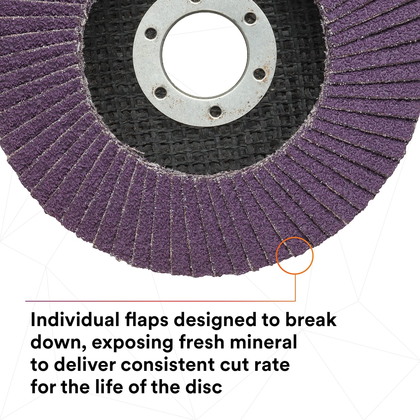 3M Flap Disc 769F, Type 27, 40+, 4-1/2 in x 7/8 in, High Performance Abrasive, Ceramic Precision-Shaped Grain Grinding and Finishing Disc, Carbon Steel, Stainless Steel
