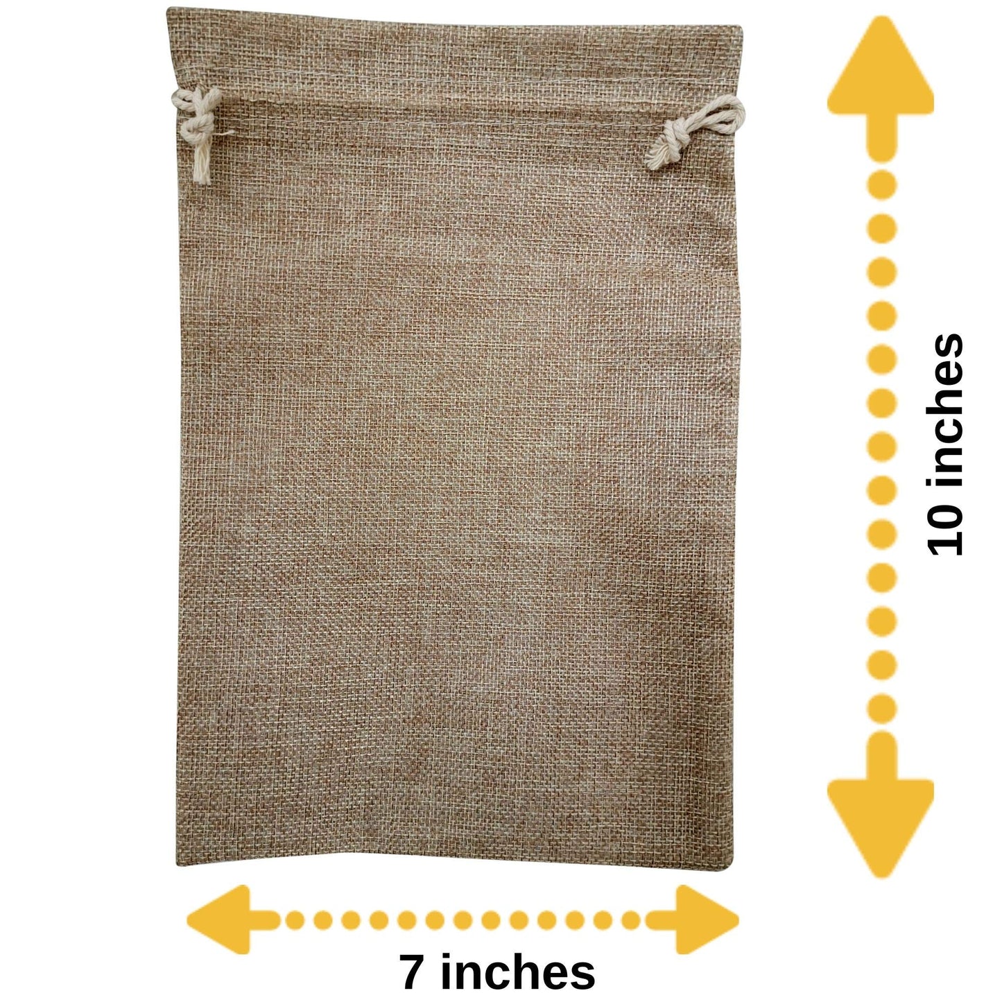 50 Burlap Bags with Drawstring, 7x10 Inch Rustic Gift Bag Bulk Pack for Mugs, Mason Jars, Christmas, Advent, Holiday Gift Bags, Wedding and Birthday Party Favor Bags, Grocery, Gift Wrap and Treat Pouches
