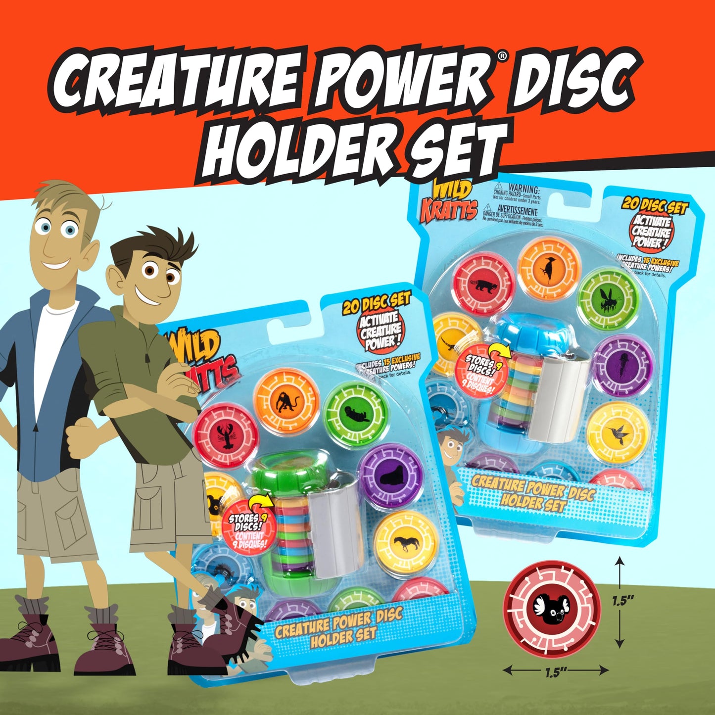 Wild Kratts Toys Creature Power Disc Holder Set with 20 Discs - Chris Kratt