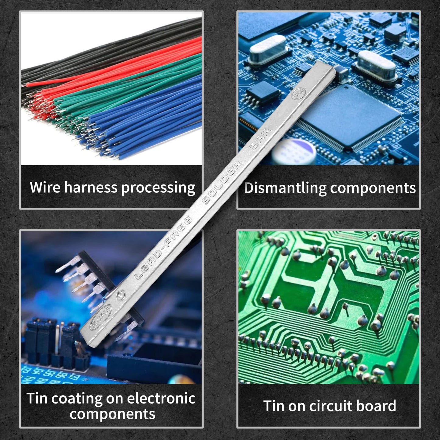 Ouwinway 1LB Lead-Free Solder Bar((16oz/454g±5g)),Pure Tin,99.99% High Purity Suitable for Solder Pot