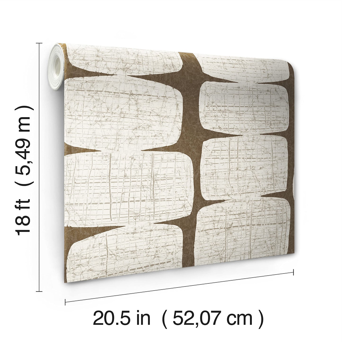 RoomMates RMK12349PL Mid-Century Beads Peel and Stick Wallpaper, Brown