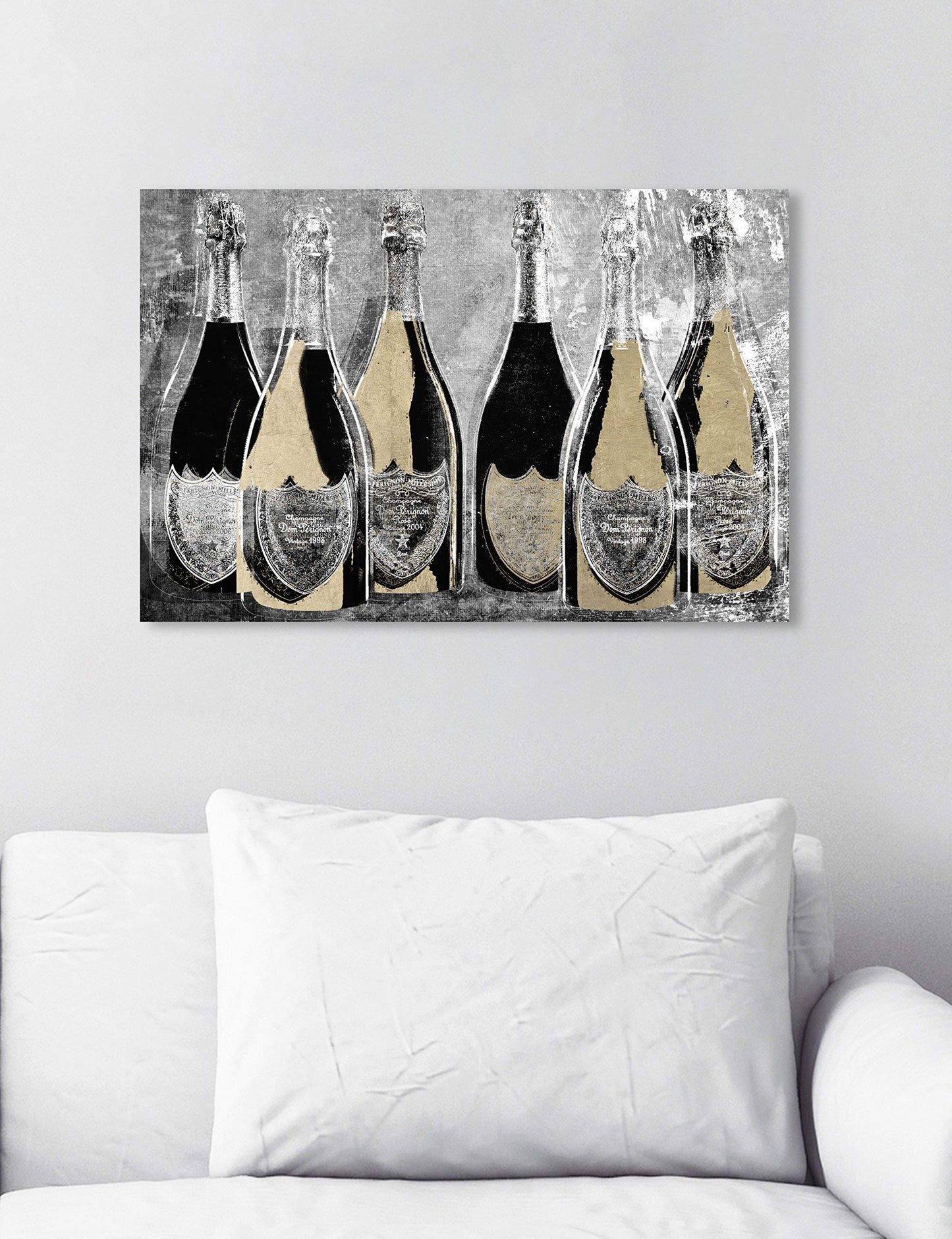 The Oliver Gal Artist Co. Drinks and Spirits Wall Art Canvas Prints 'Dom Party Glam' Home Décor, 24 in x 16 in, Gold, Black