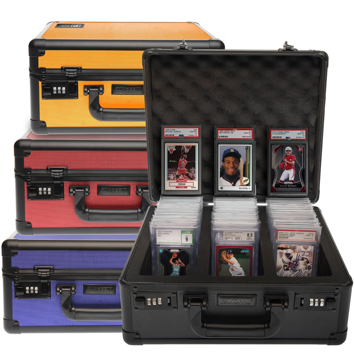 Panopply SLAB ARMOR 120+ 3 Row Psa Graded Card Storage Box Graded Card Case Psa Slab Case for Graded Cards Psa Card Case Baseball Card Cases for Sports Cards Storage (BLACK)
