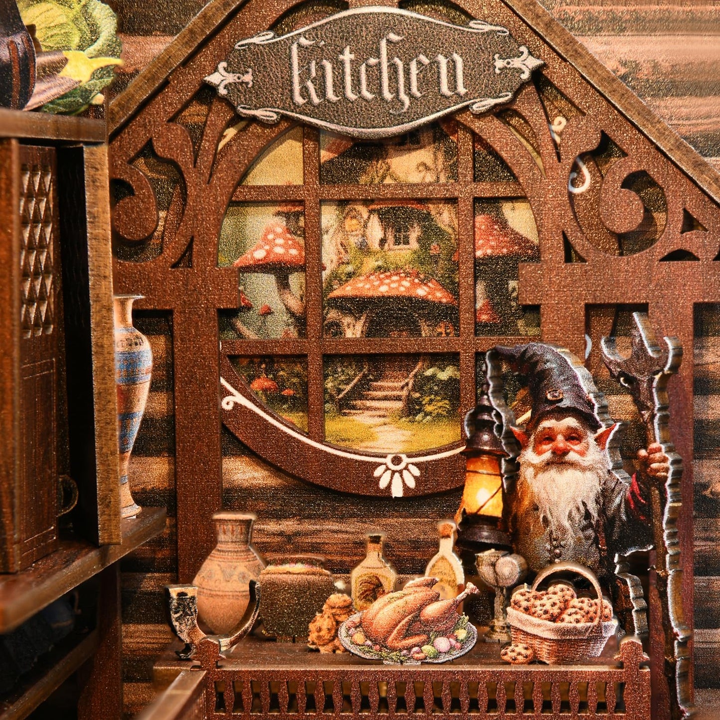 ETKVR Book Nook Kit, Book Nook Kits for Adults DIY Booknook Model Build, DIY 3D Wooden Puzzle Bookend Booknook Bookshelf Insert Miniature Dollhouse Kit for Home Decoration