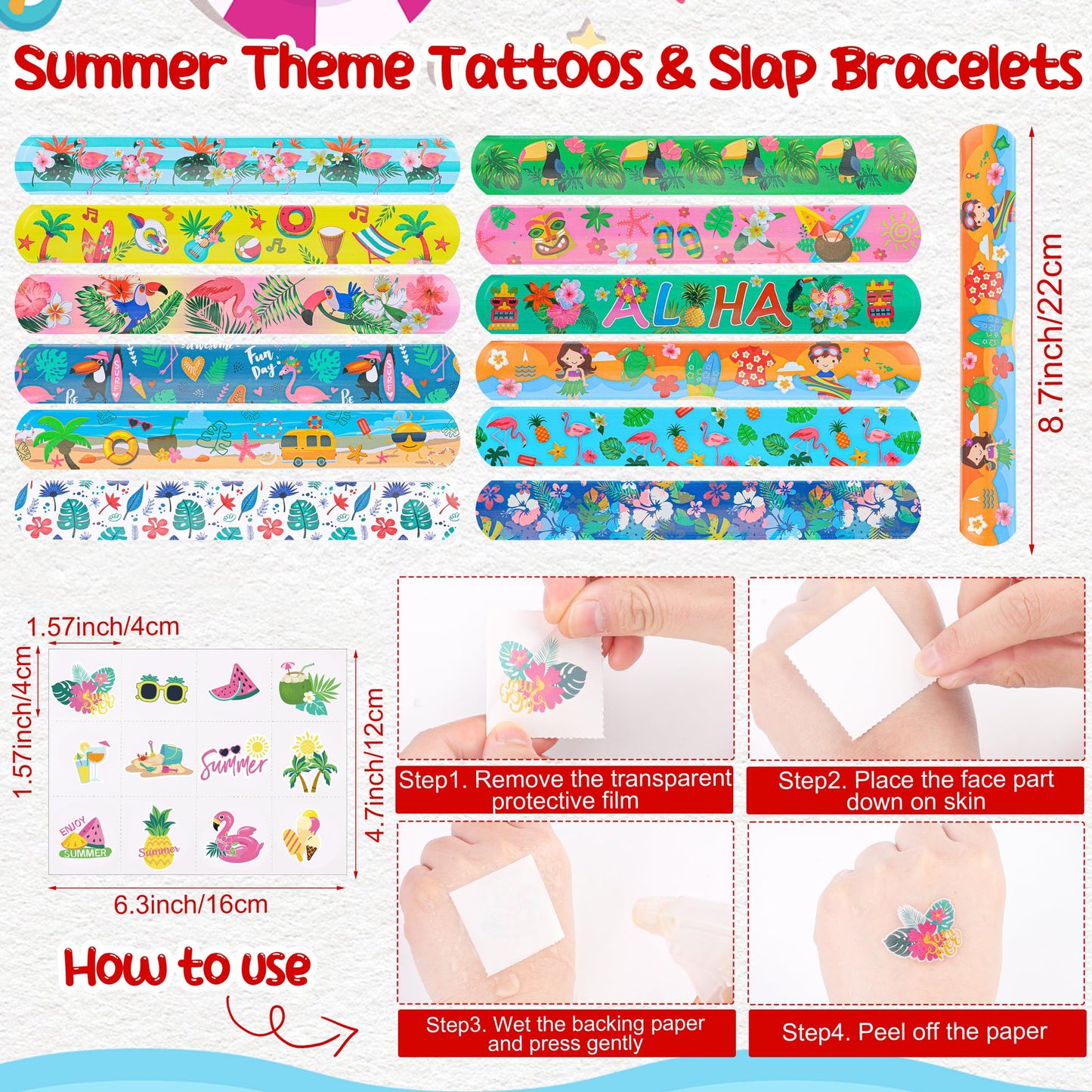 Elcoho 144 Pieces Pool Party Favors Beach Toys Including Inflatable Beach Ball, Sunglasses, Paper Bag Straw Tattoo Slap Bracelet Beach Summer Party Favors for Birthday Graduate Pool Party Age 4-12