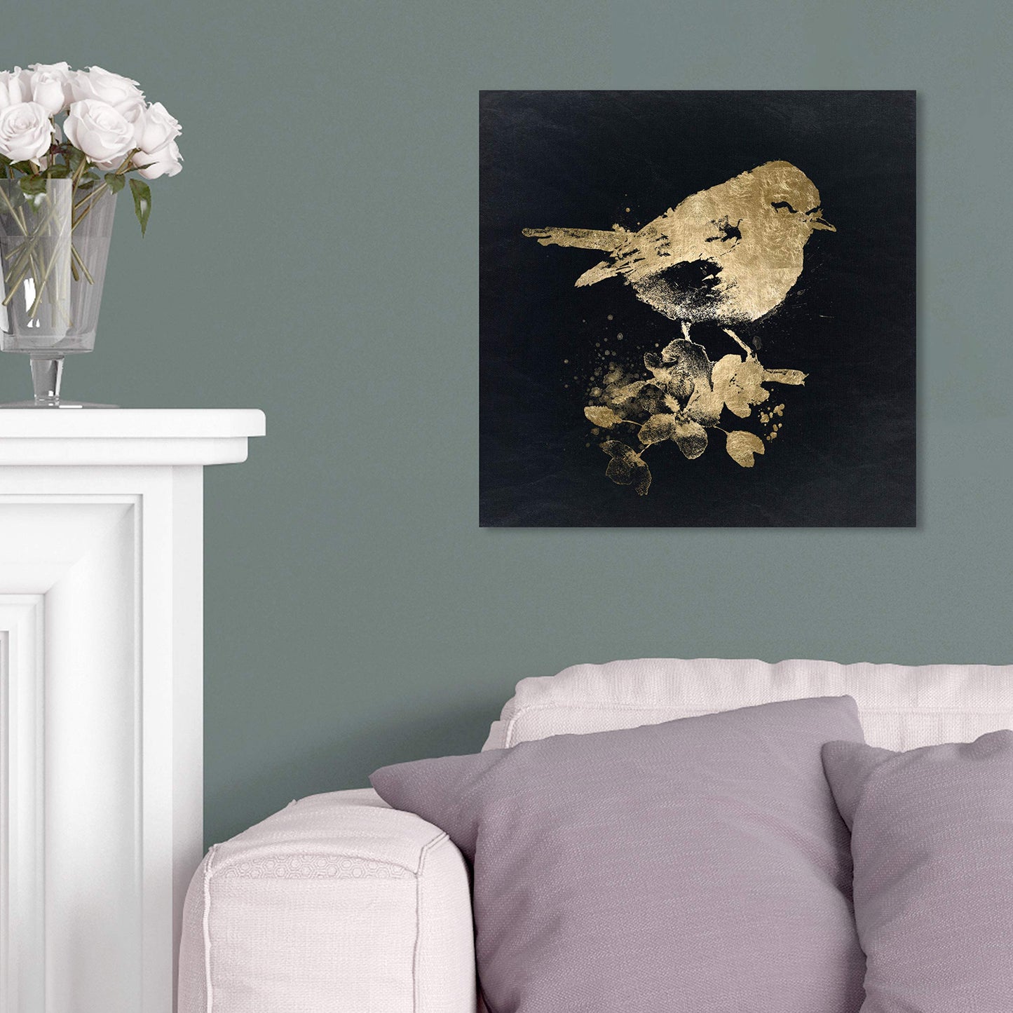 The Oliver Gal Artist Co. Animals Wall Art Canvas Prints Bird' Home Décor, 20" x 20", Black, Gold