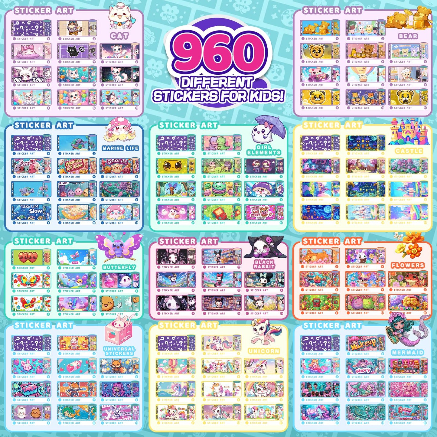 Bracelet Making Kit Girls with 960 Stickers, Scarmat Charm DIY Friendship Bracelet Kit for Kids Ages 5 6 7 8 9 10 11 12 Year Old, Creative Friends Bracelet Arts Crafts Gift 400 Beads Jewelry Making Supplies for Birthday/Easter/Party