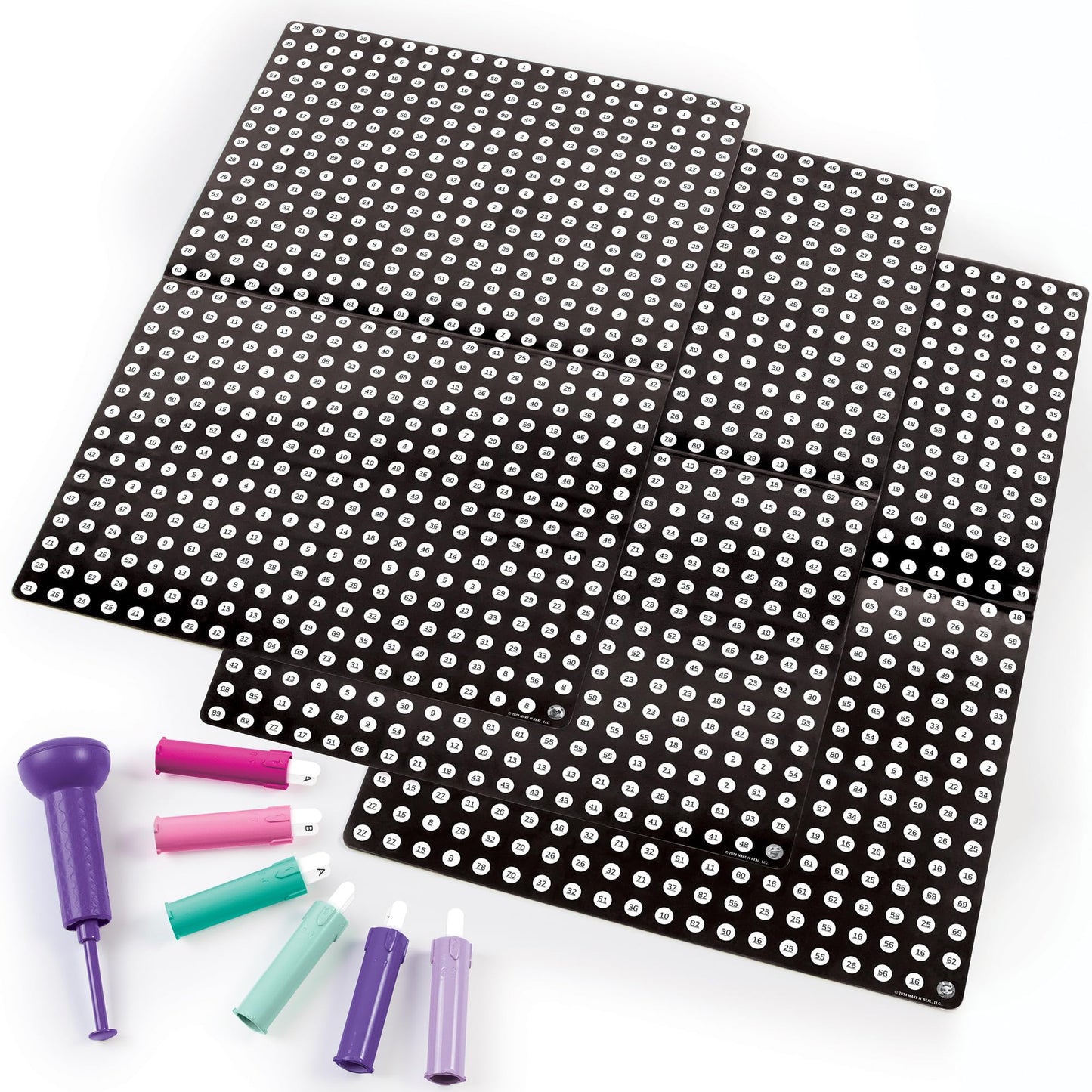 Make It Real Stamp to Reveal DIY Dot Posters, 1 Stamper per kit & 3 Dot Posters |Craft Kit, Artwork Activity, Girls & Kids Ages 6 Bunny, Frog, Panda