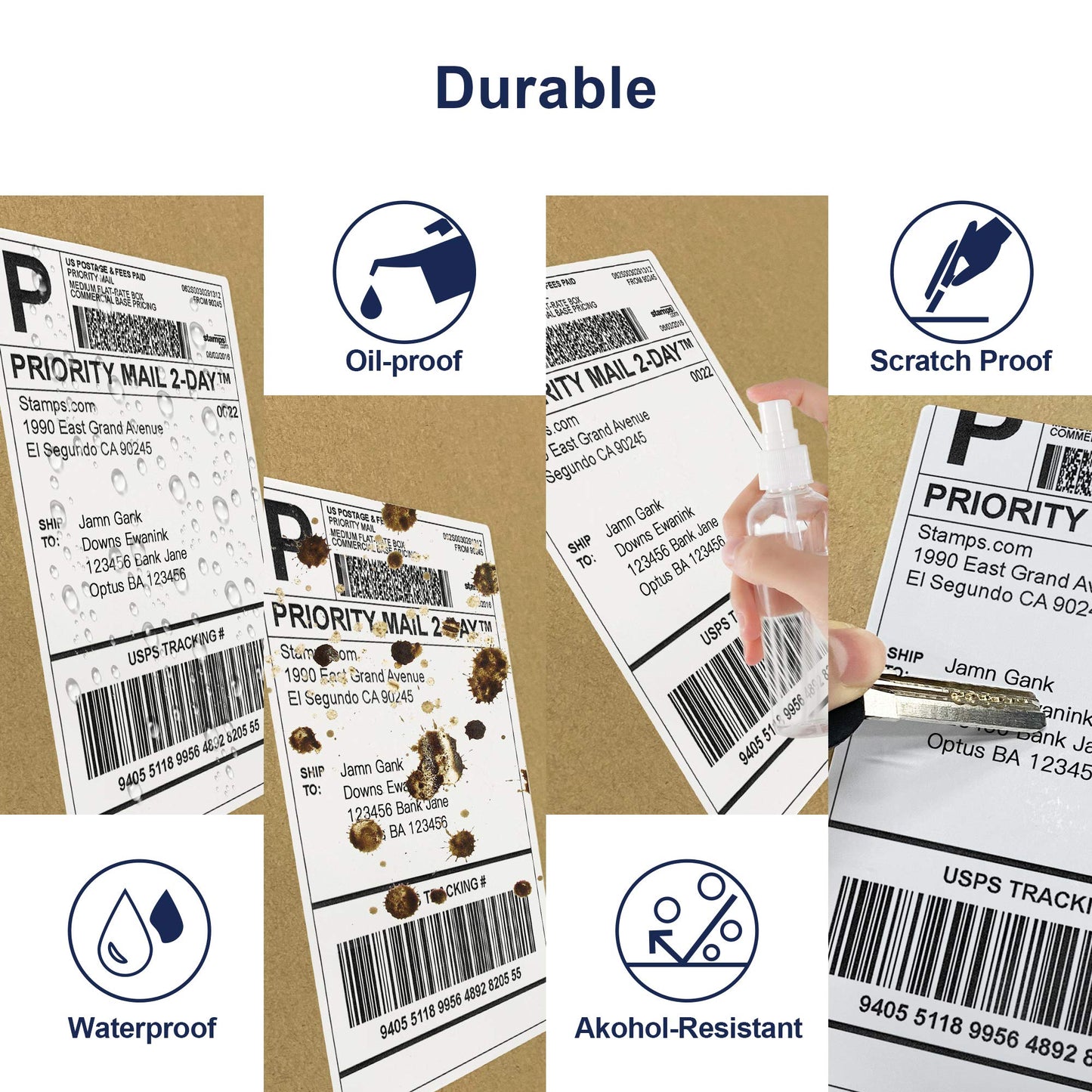 POLONO Genuine 4" x 6" Direct Thermal Shipping Label, Thermal Label (Pack of 1000), Perforated Fanfold Labels Compatible with POLONO PL60 and PL70E Label Printer, BPA & BPS Free, Commercial Grade