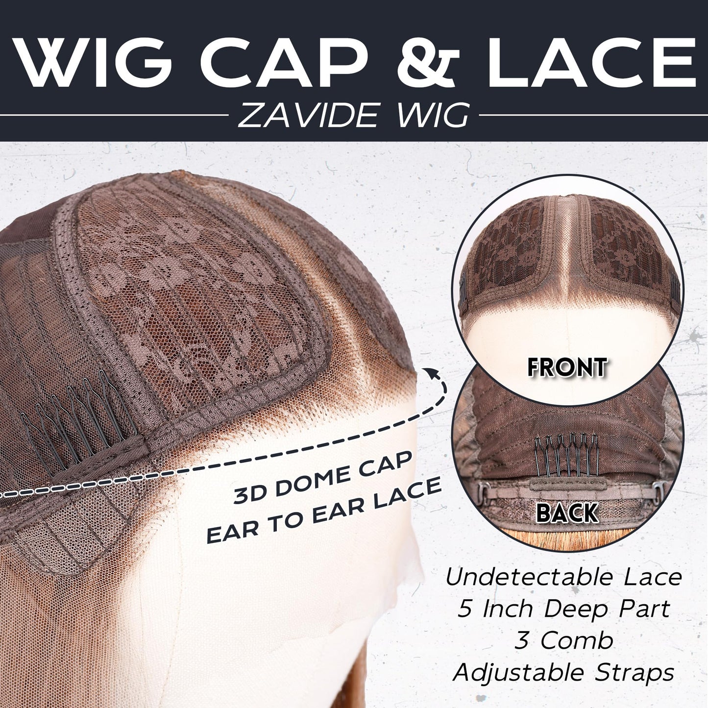 ZAVIDE Chocolate Brown Lace Front Wig Body Wave Synthetic Pre Plucked Glueless HD Lace Front Wigs For Women