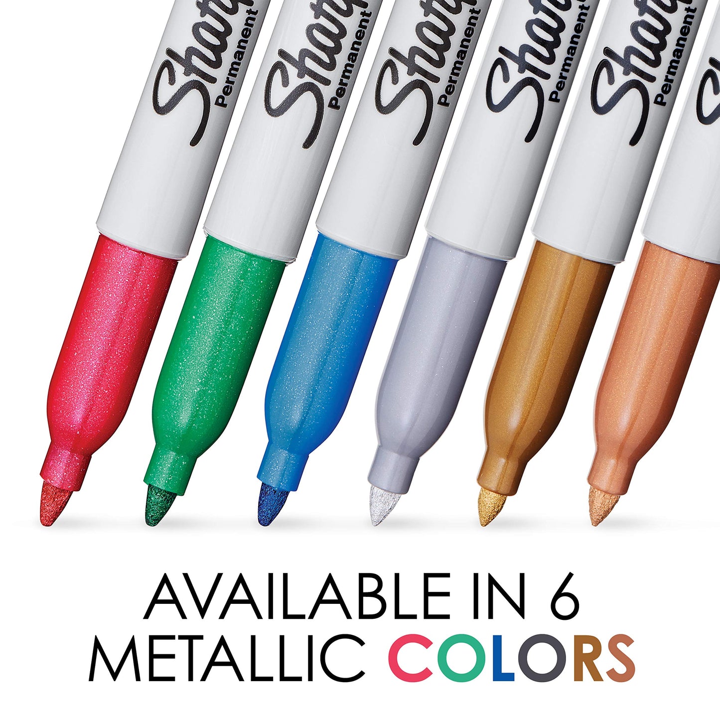 Sharpie Metallic Permanent Markers, Fine Point, Assorted Metallic, 36 Count