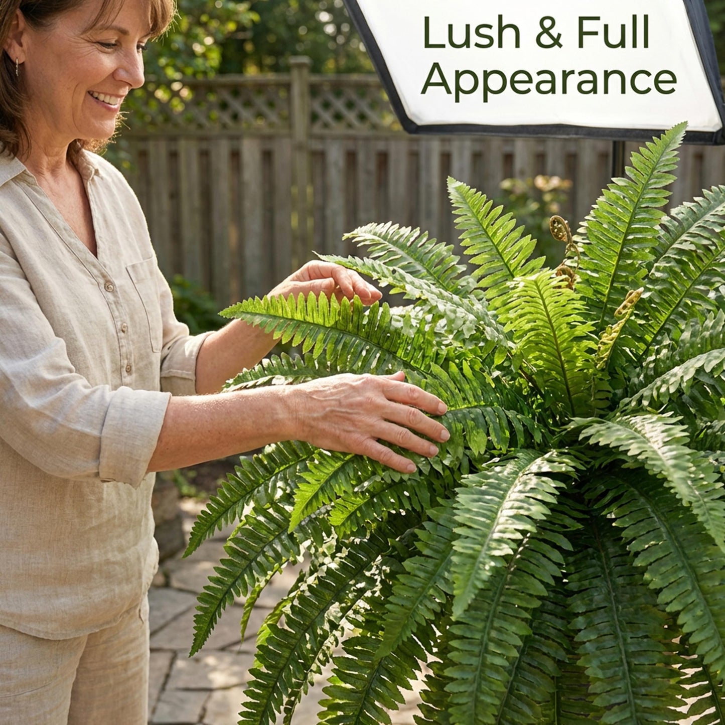 Cotlux Large Artificial Ferns for Outdoor 98 Branches Fake Fern 48" Faux Boston Ferns Silk Plant Uv Resistant Artificial Plants for Porch Garden Indoors Home Greenery