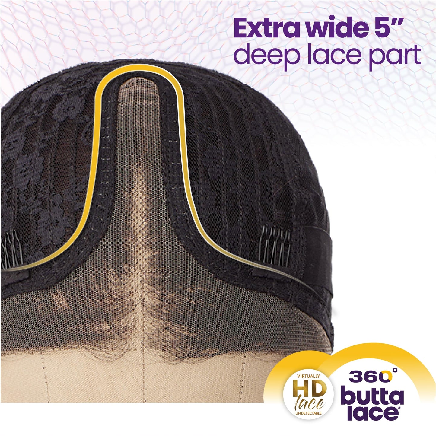 Sensationnel Butta 360 lace wigs - unit 2 wider parting 360 degree lace glueless synthetic preplucked hairline (1 JETBLACK)