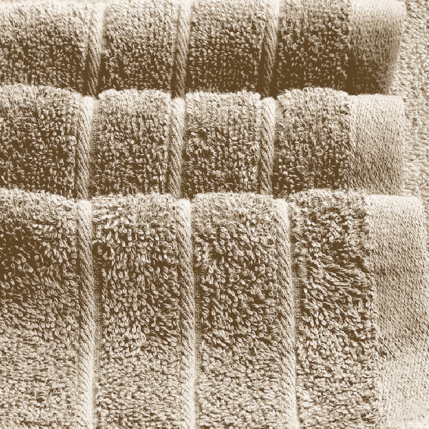 Tens Towels Pack of 8 Towels Set, 2 Extra Large Bath, 2 Hand, 4 Washcloths, 100% Cotton, Lighter Weight, Quicker to Dry, Super Absorbent, Perfect for Bathroom, Beige