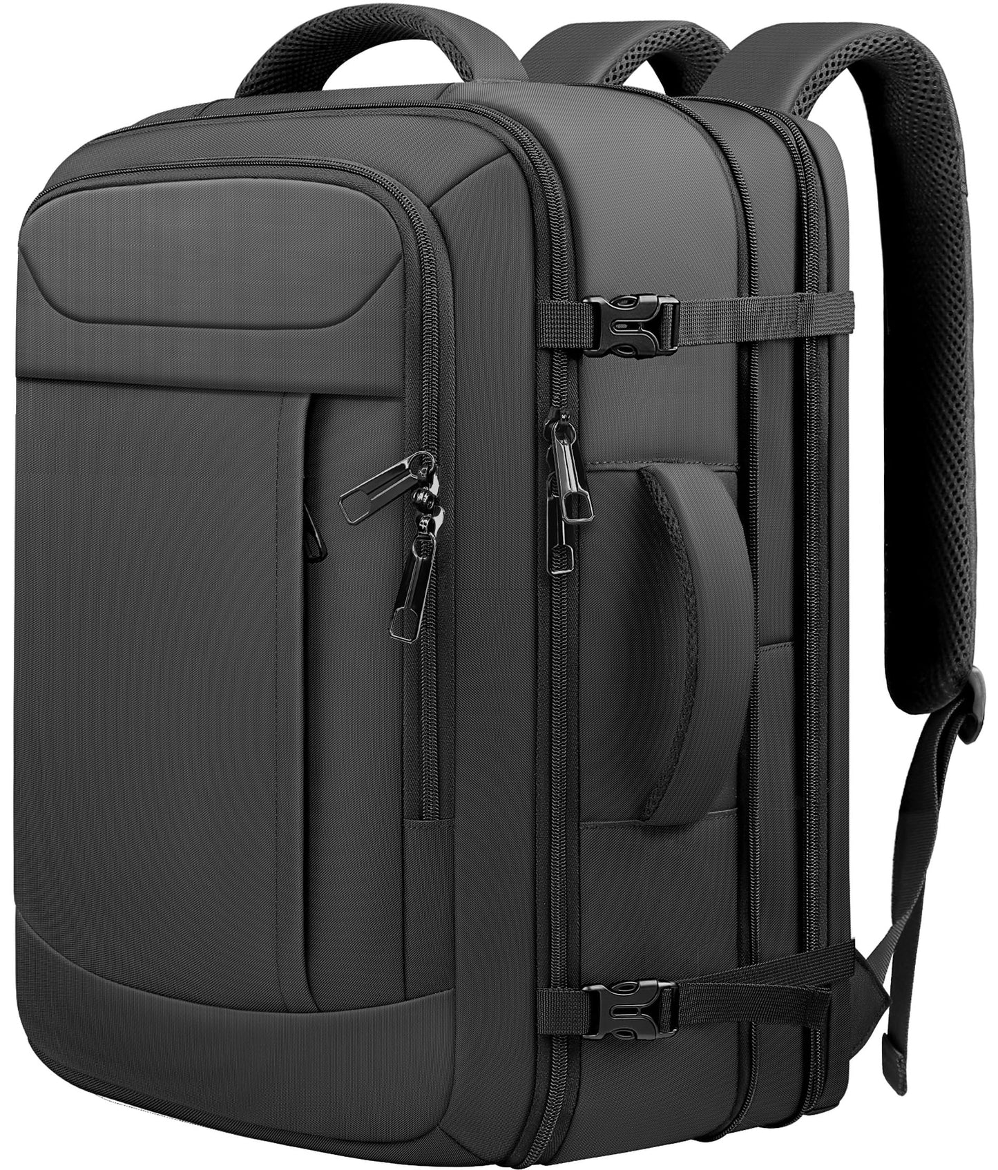 Travel Backpack, Expandable 50L Carry On Backpack, Extra Large Anti-Theft TSA Flight Approved Large Weekender Daypack Bag for Men and Women, Waterproof Pocket Lightweight Travel Gifts for Men, Black