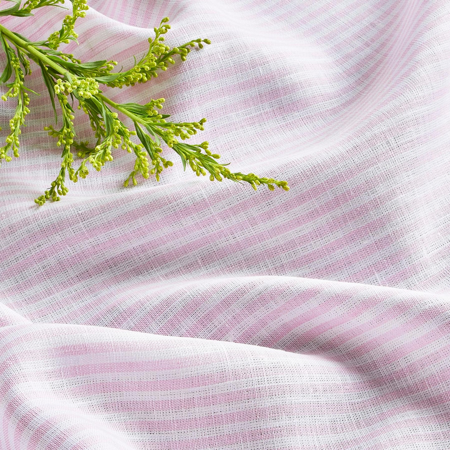 Solino Home Linen Cloth Napkins Set of 4-100% Pure Linen Pink and White Striped Dinner Napkins 20 x 20 Inch for Halloween - Narrow Stripe, Handcrafted and Machine Washable