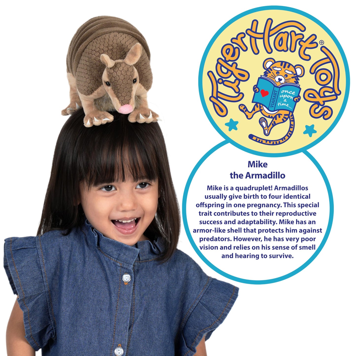 TigerHart Mike The Armadillo - 9 Inch (Tail Measurement not Included!) Stuffed Animal Plush