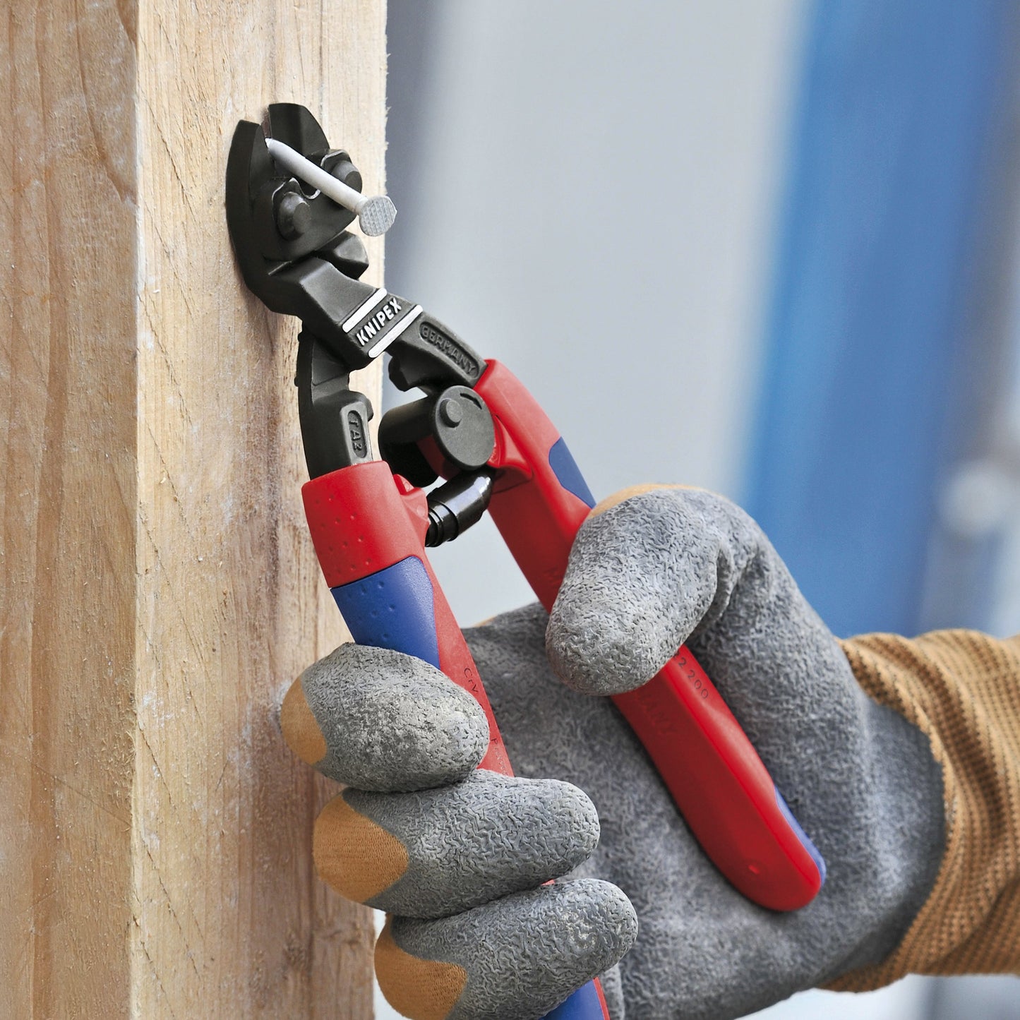 KNIPEX 7122200 Comfort Grip Angled High Leverage Cobolt Cut, Red