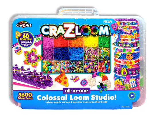 Cra-Z-Art CraZLoom Deluxe Rubber Band Case – Comprehensive Loom Kit with Assorted Bands & Tools | Includes Storage Case for Easy Organization & Creativity