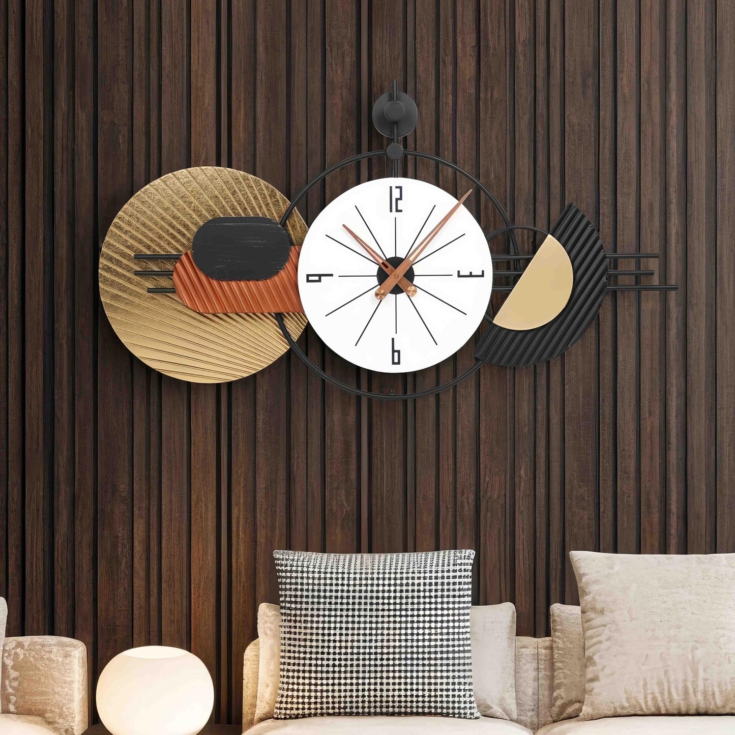AXAORIRA 34x19 Inch Modern Large Wall Clock, Battery Operated Silent Non-Ticking Decorative Clocks for Home, Living Room, Kitchen, Bedroom, Office - Ideal Gift for Home Decor Lovers