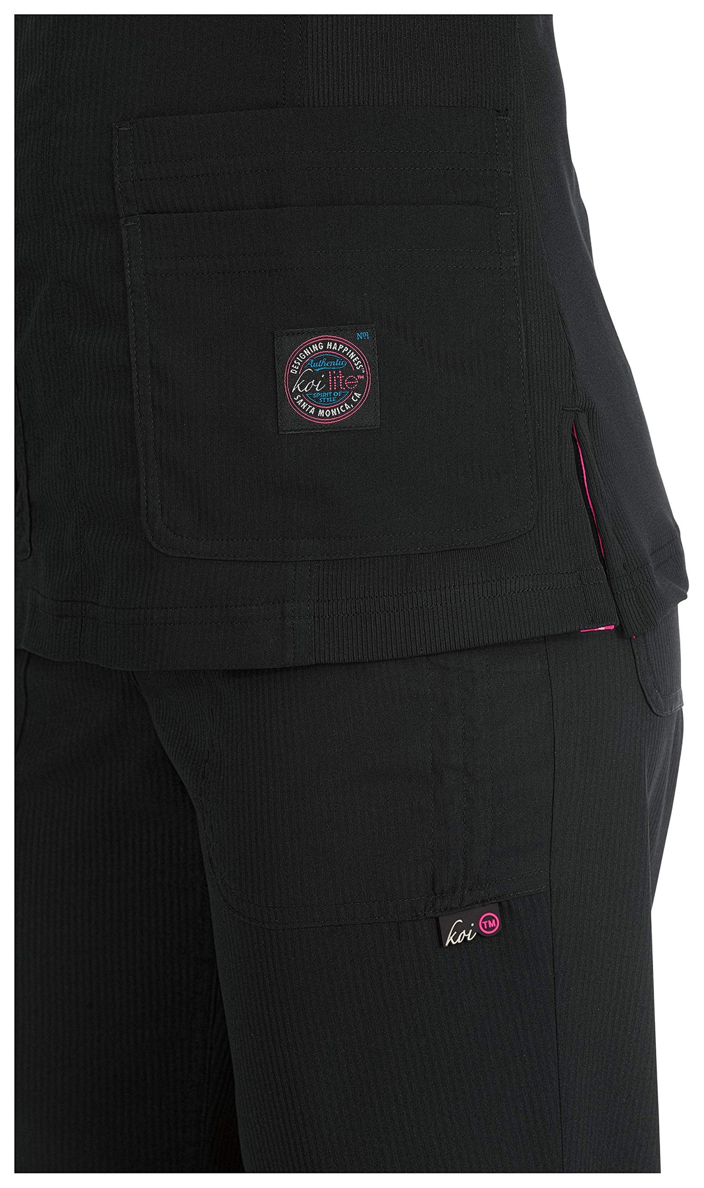 KOI Lite 317 Women's Serentiy Scrub Top (Black, X-Large)