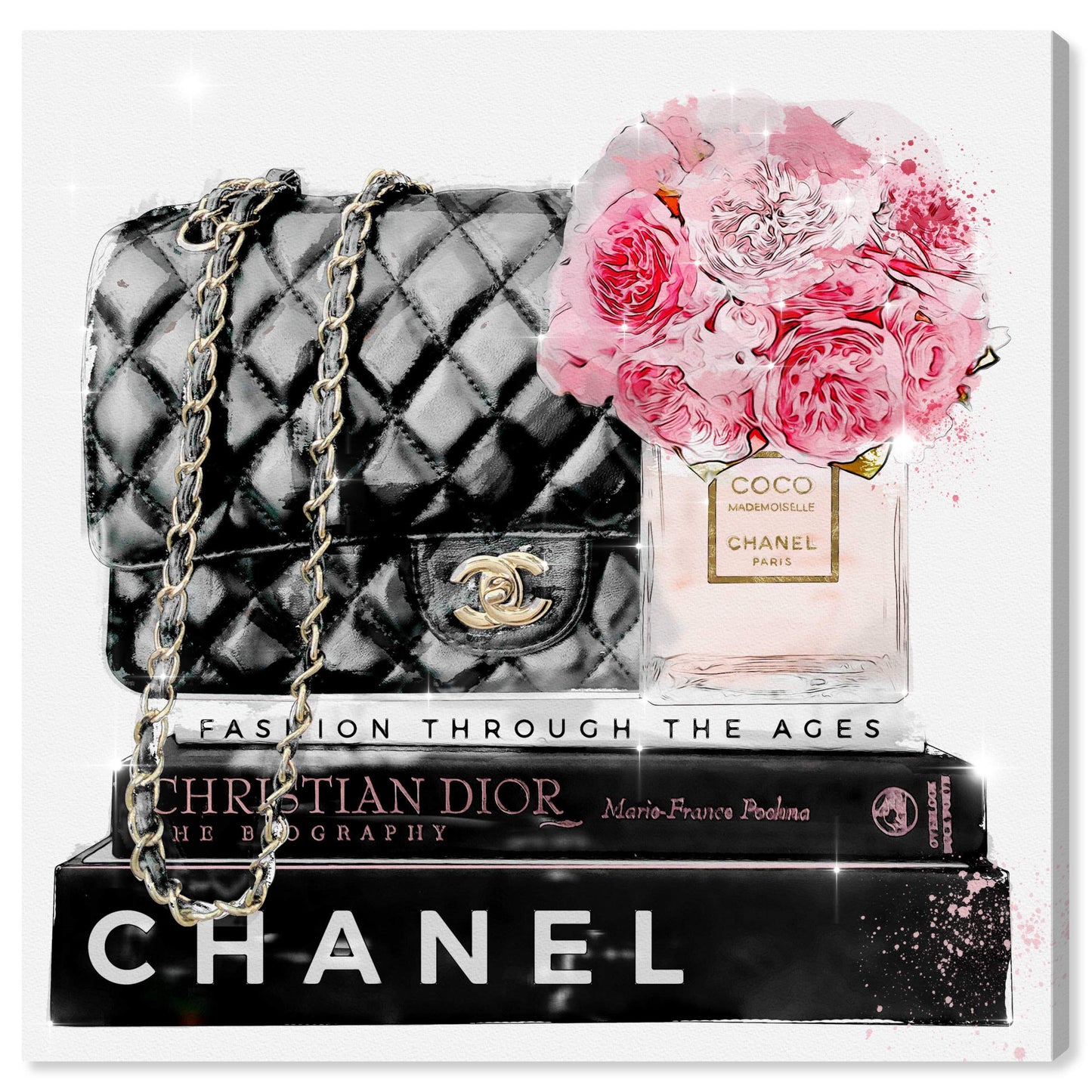 The Oliver Gal Artist Co. Fashion and Glam Wall Art Canvas Prints 'Elegant Essentials Paris' Handbags Home Décor, 16 in x 16 in