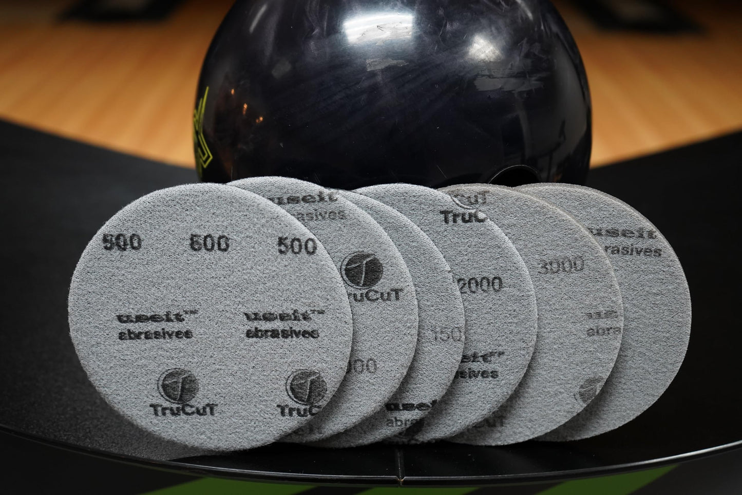 Creating the Difference TruCut Sanding Pads | 6 Pack Variety (1 each - 500, 1000, 1500, 2000, 3000 & 5000) | 5” Diameter | Made Specifically for Bowling Balls | Resurfacing – Surface Management