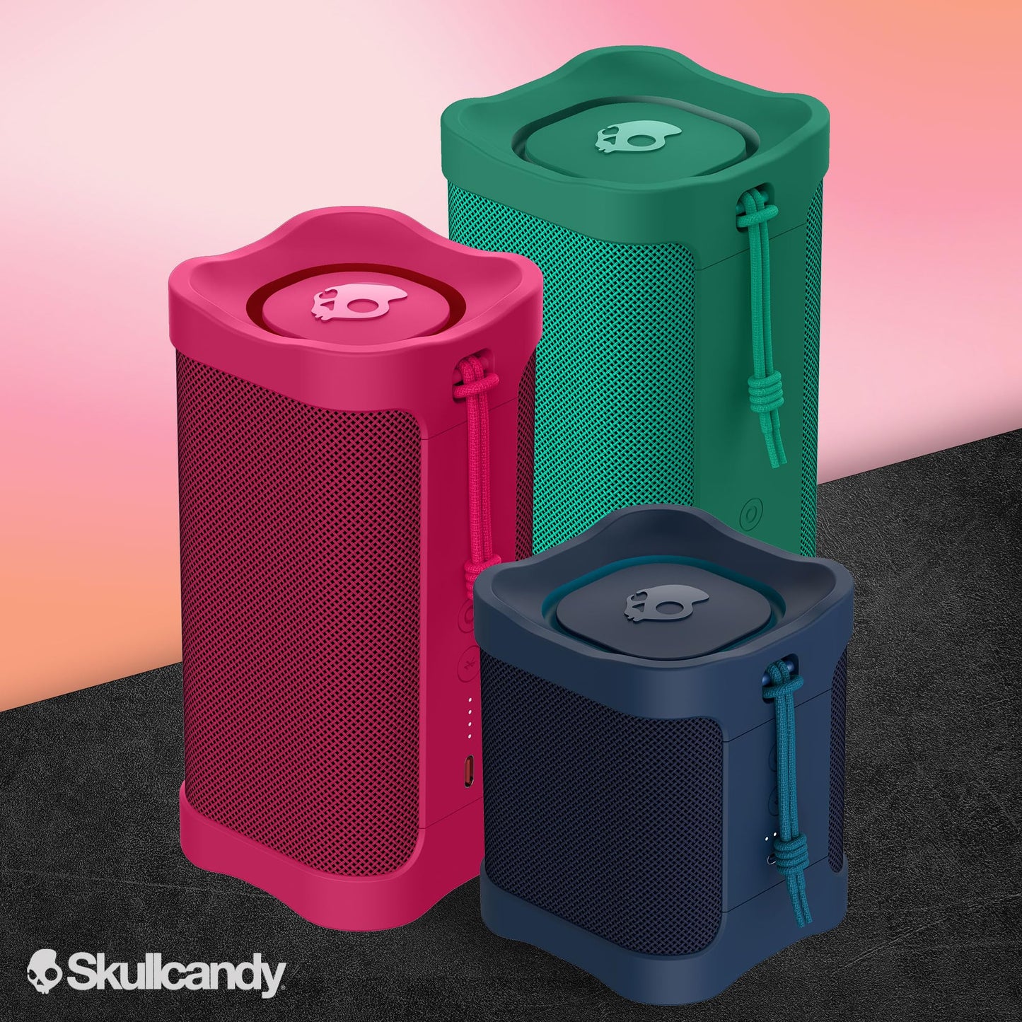 Skullcandy Terrain XL Wireless Bluetooth Speaker - IPX7 Waterproof Portable Speaker, 18 Hour Battery, Nylon Wrist Wrap, True Wireless Stereo