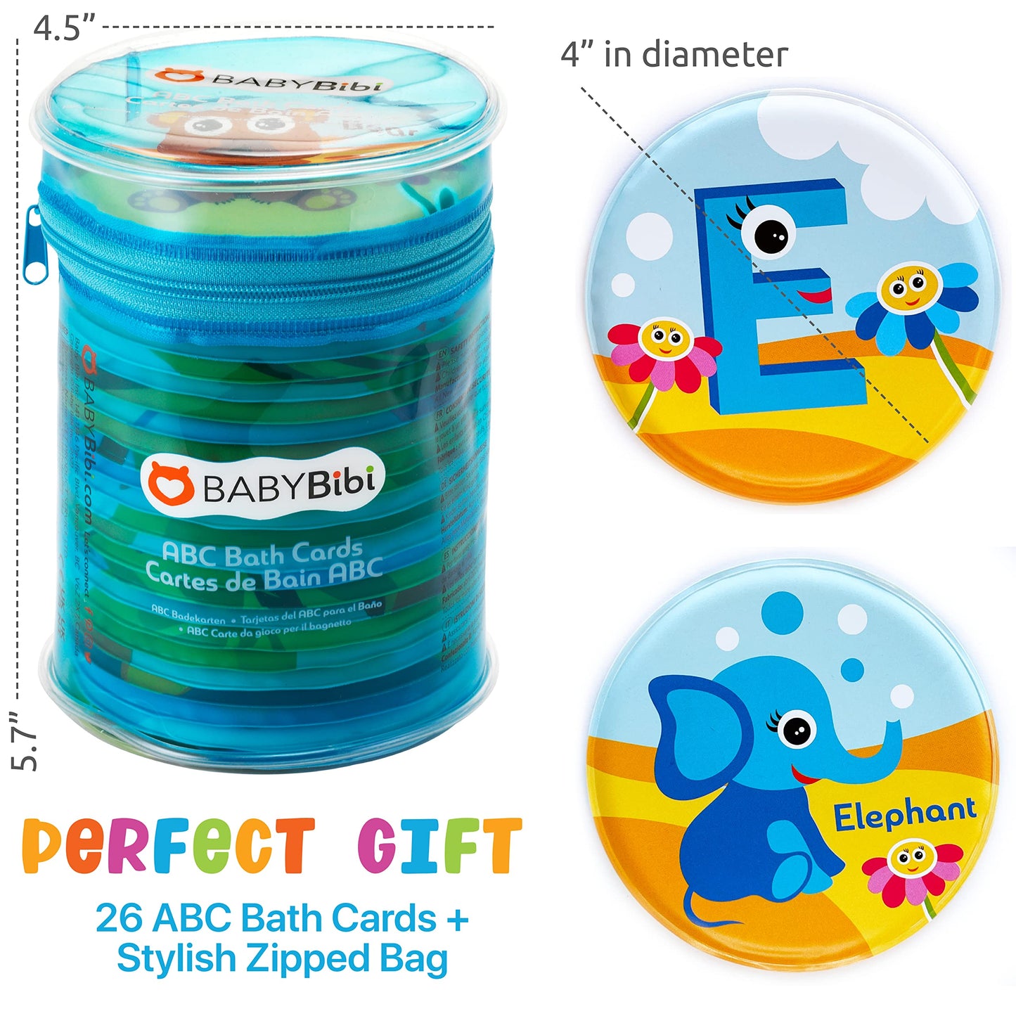 Floating Animals & Alphabet Flash Cards for Bathtub. Preschool Learning Toddler Flash Cards. Educational Bath Toys for 18 Months+ (Set of 26)
