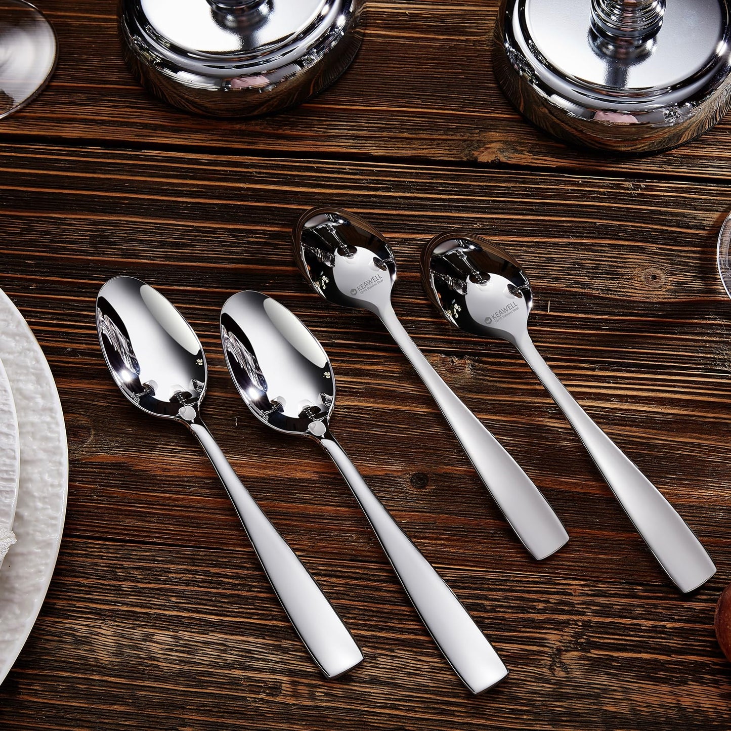 KEAWELL Premium 20/45/65 Piece Louis Silverware Set, 18/10 Stainless Steel, Service for 4/8/12, Fine Flatware Set, Dishwasher Safe (20)