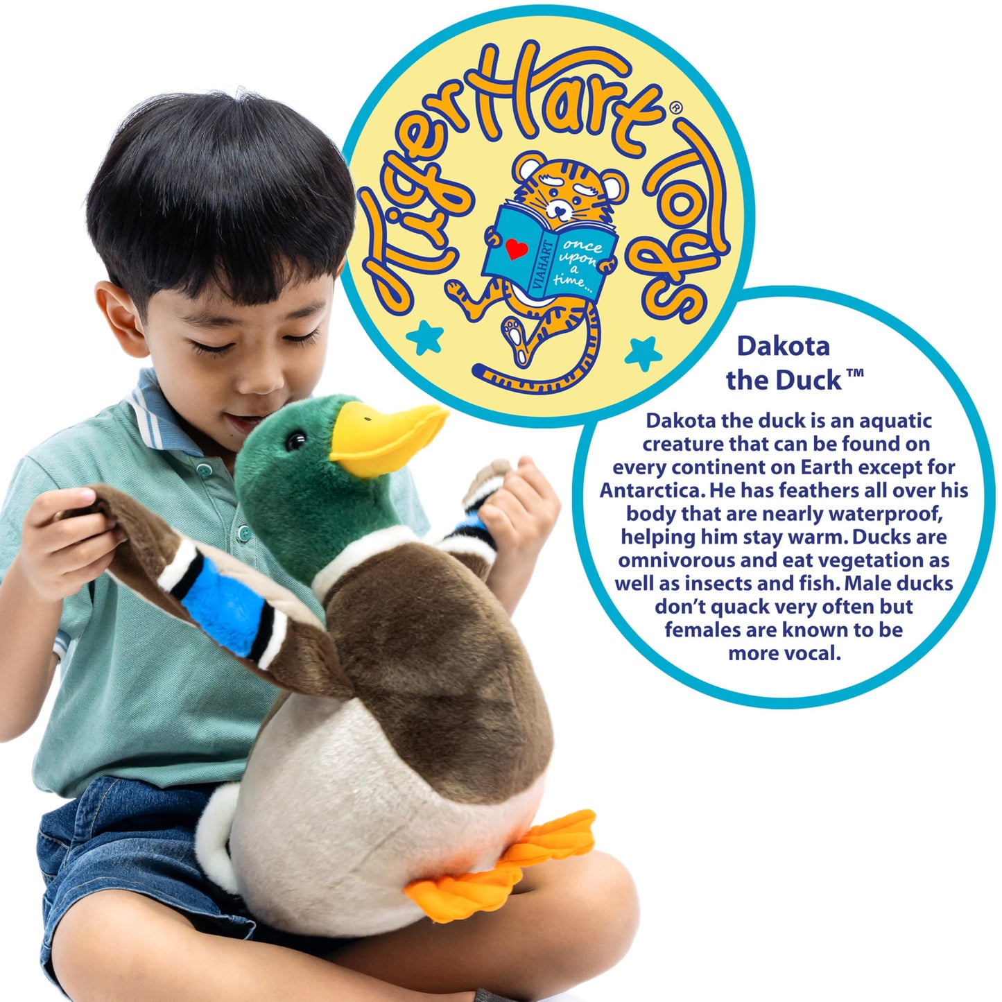 TigerHart Dakota The Duck - 15 Inch Stuffed Animal