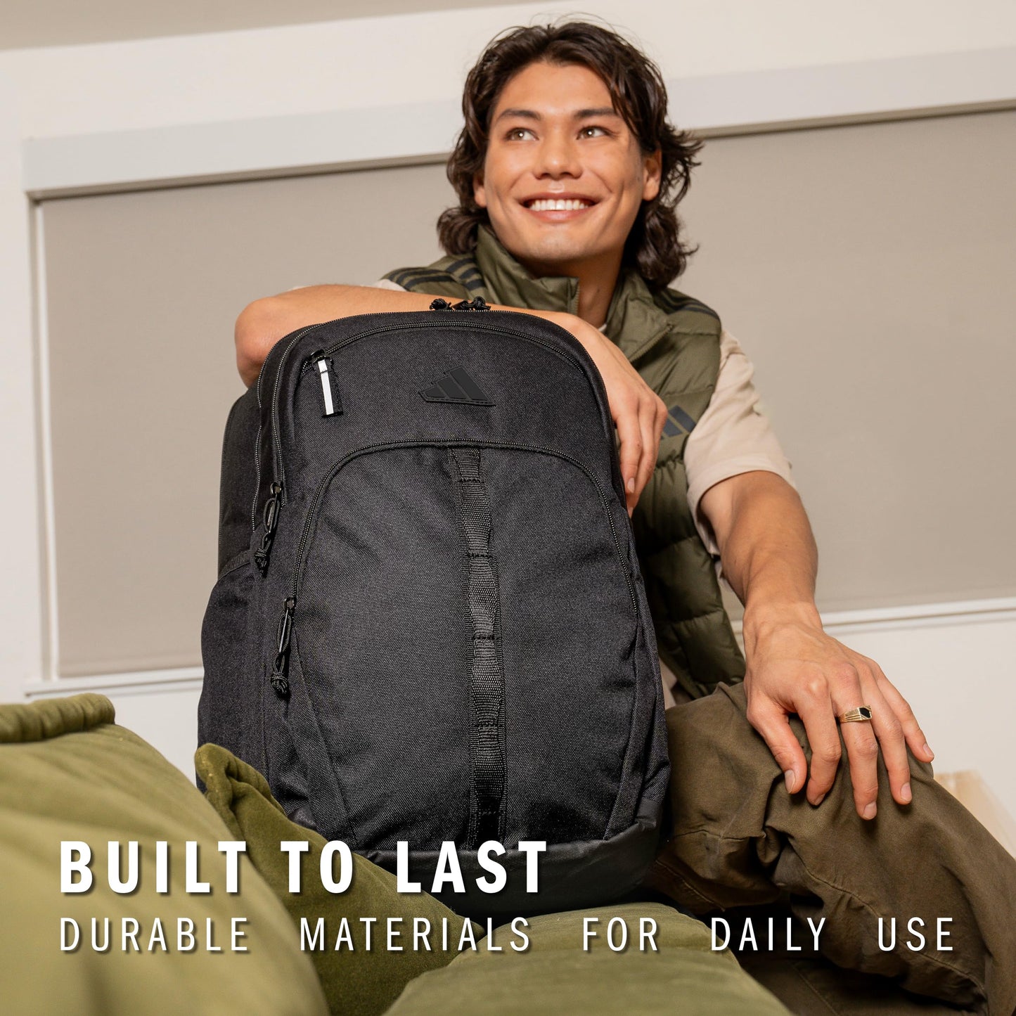 adidas Prime Backpack for Work, Travel Bag for Women and Men with Padded Compartment for Laptop