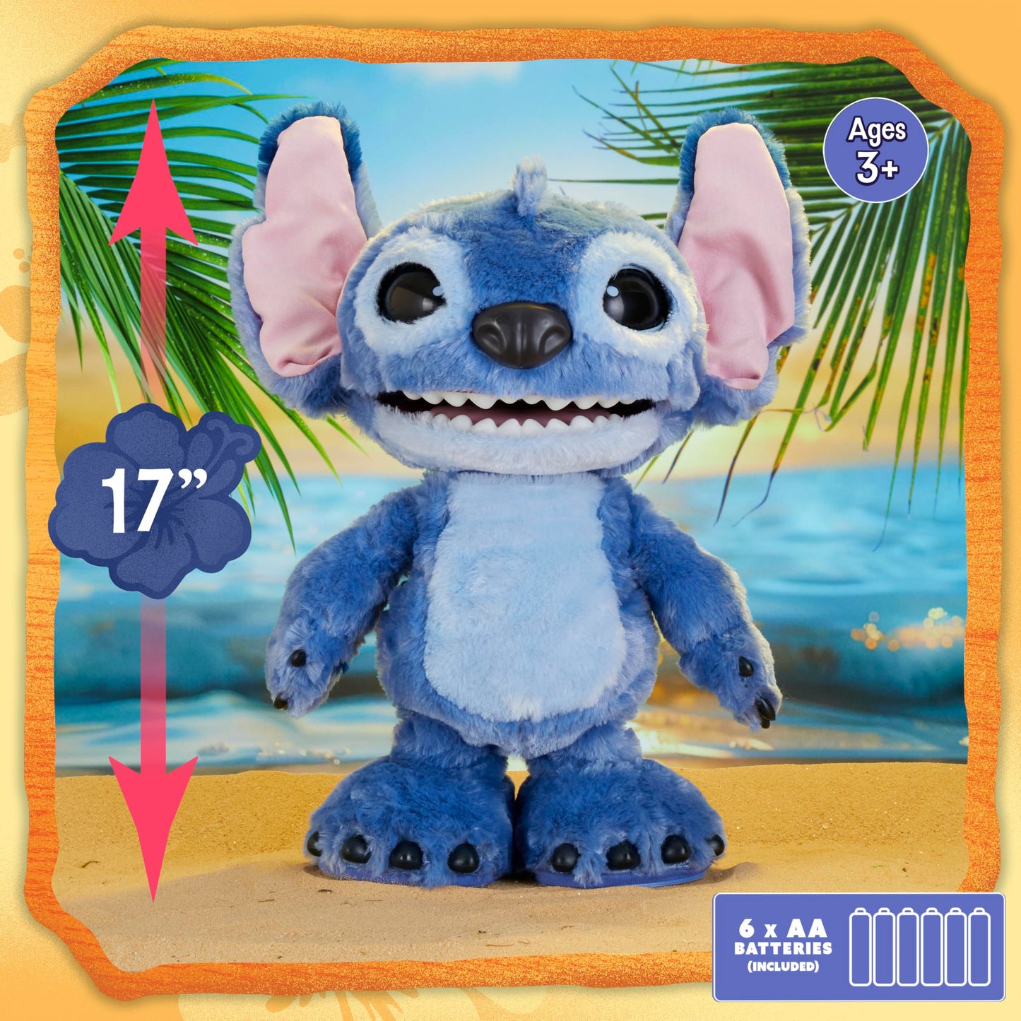 Stitch Live Action Feature Plush, Kids Toys for Ages 3 Up, Gifts and Presents