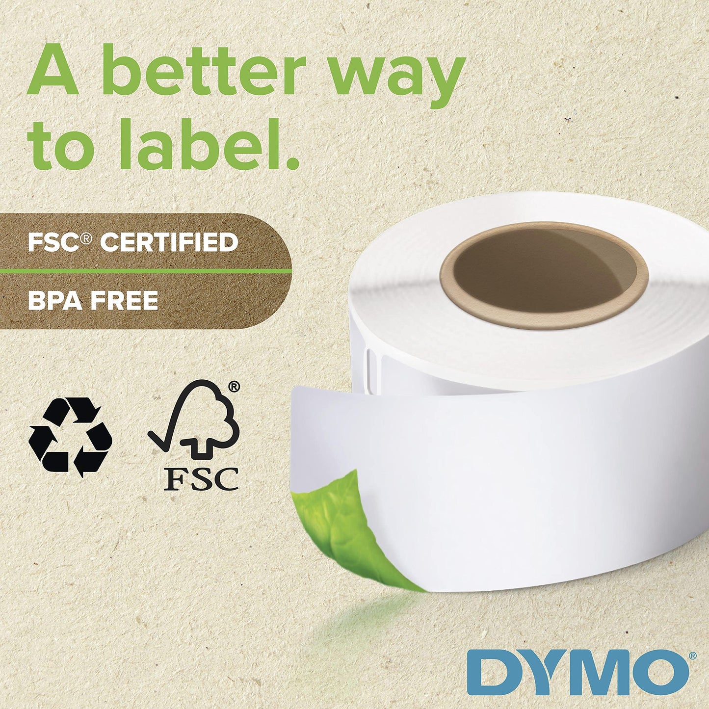 DYMO LW Durable Industrial Labels for LabelWriter Label Printers, White Poly, 2-5/16” x 4”, 1 Roll of 300