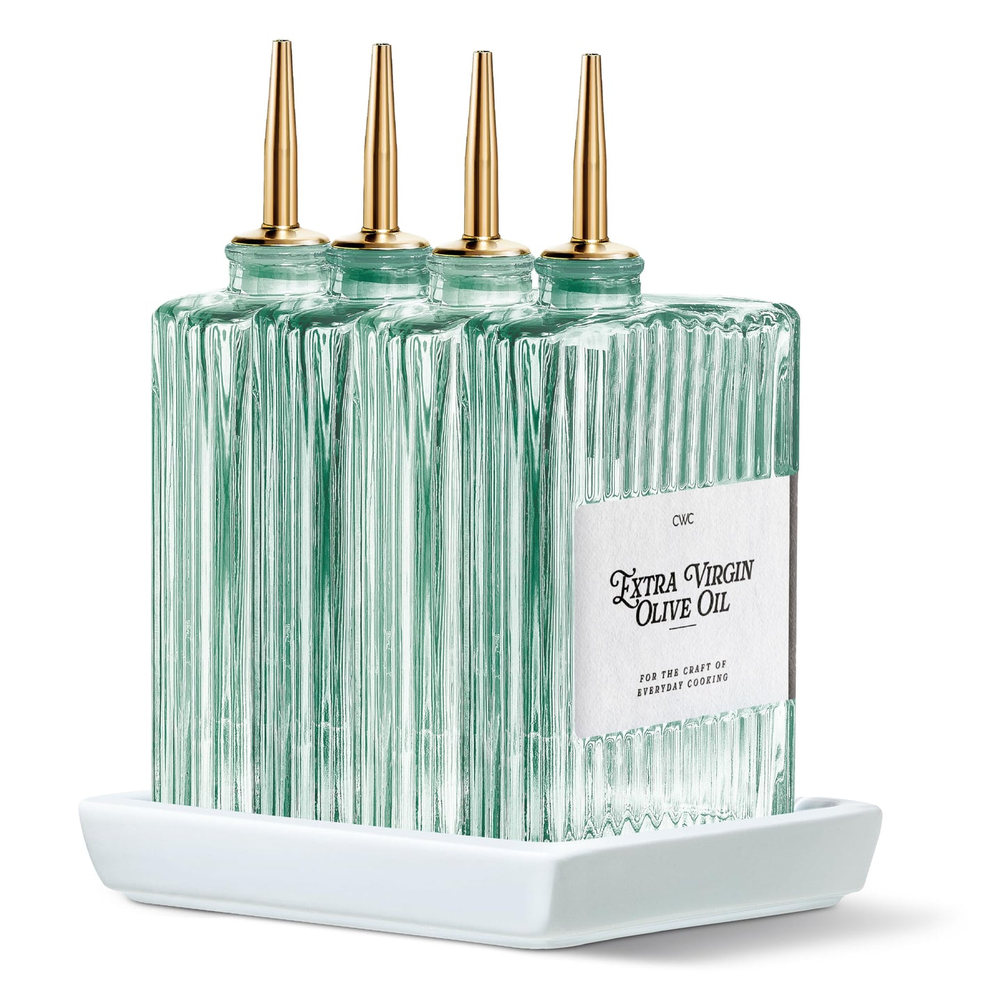 COOK WITH COLOR Glass Oil Dispenser Bottle, 4 Pack