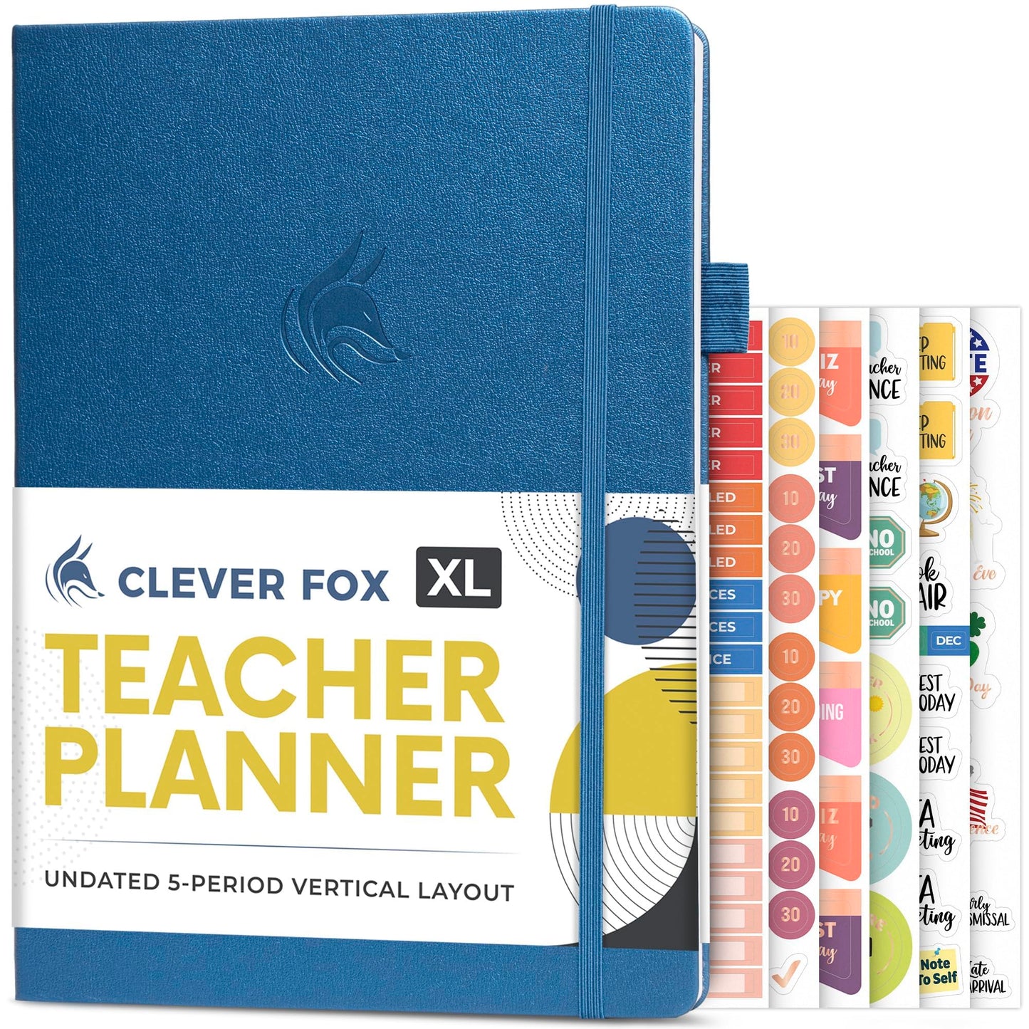 Clever Fox Teacher Planner – School Year Planner with Calendars & Lesson Plans – Book for Classroom & Homeschool Organization, A4 (Mystic Blue)