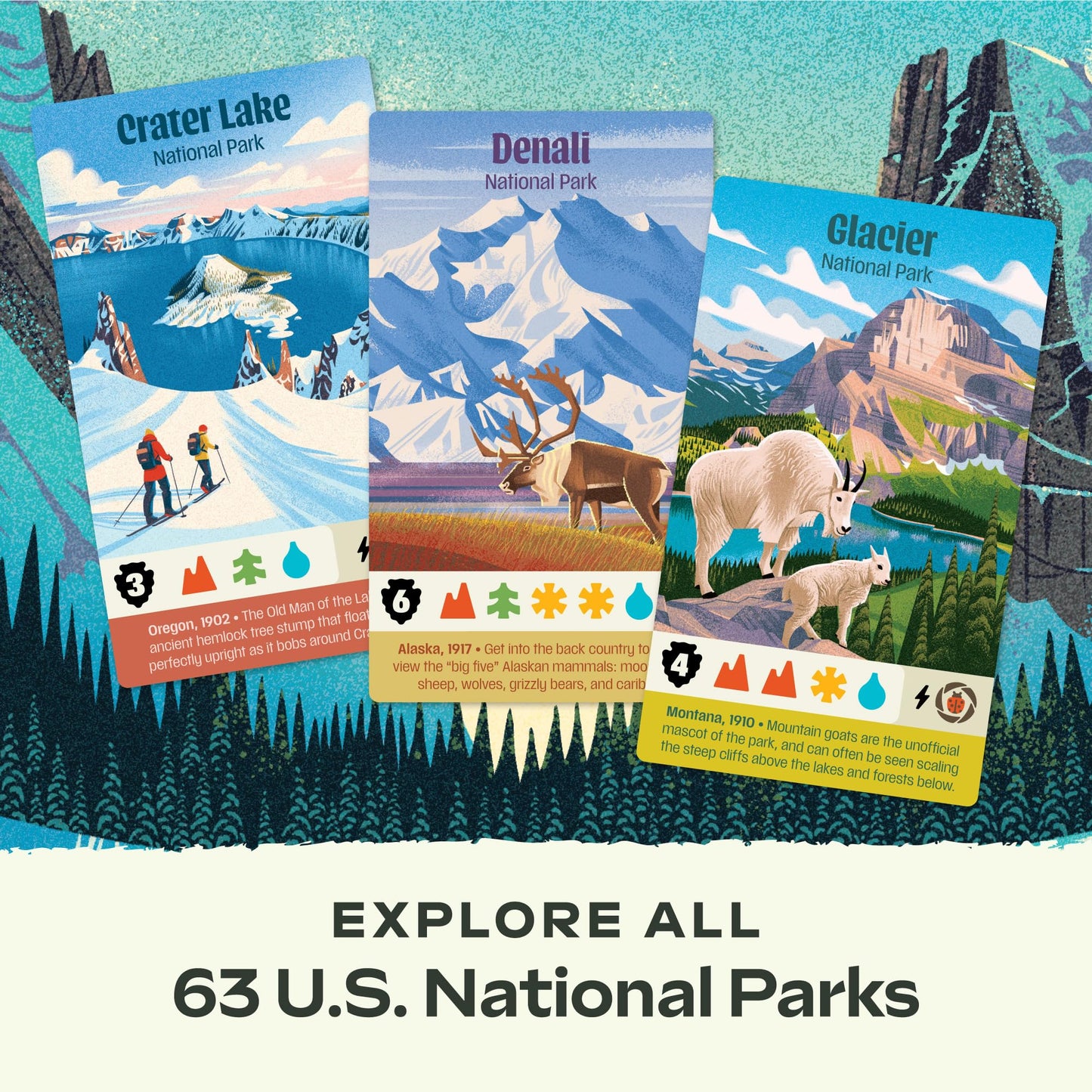 Keymaster Games Parks (2nd Edition) | Summit Deluxe | Beautiful Strategy Game for Families, Adults, Kids or Solo | Explore Nature and Outdoors by Hiking US National Parks | Ages 10+ | 1-5 Players
