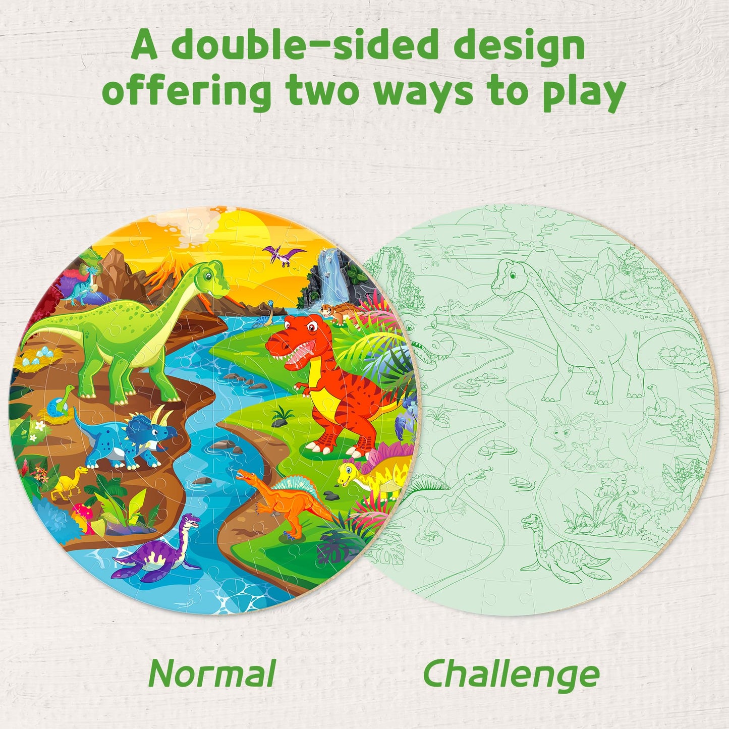 SYNARRY Floor Puzzles for Kids Ages 4-8, Large 70 Piece Dinosaur Puzzles for Kids 3-5, Jigsaw Puzzle for Kids Ages 4-6, Preschool Dinosaur Toys Gifts for 3 4 5 6 7 8 Years Old Boys Girls