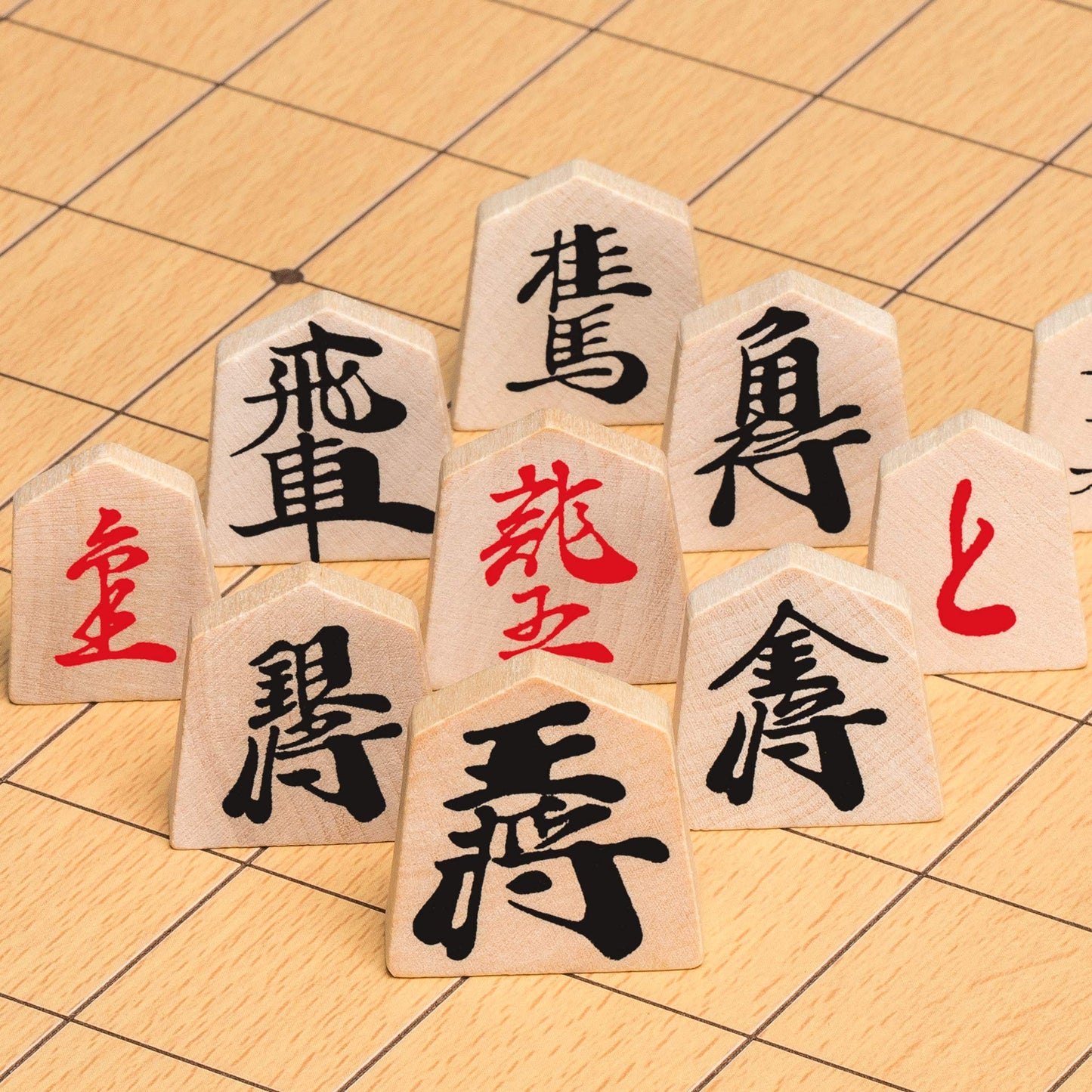 Wooden Shogi Japanese Chess Table w/Drawers and Chessmen Game Set
