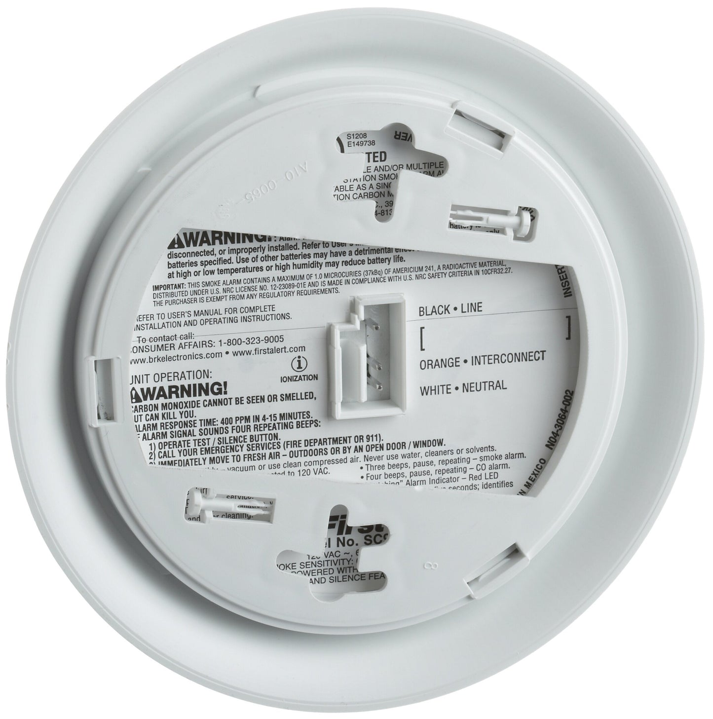First Alert BRK SC-9120B Hardwired Smoke and Carbon Monoxide (CO) Detector with Battery Backup