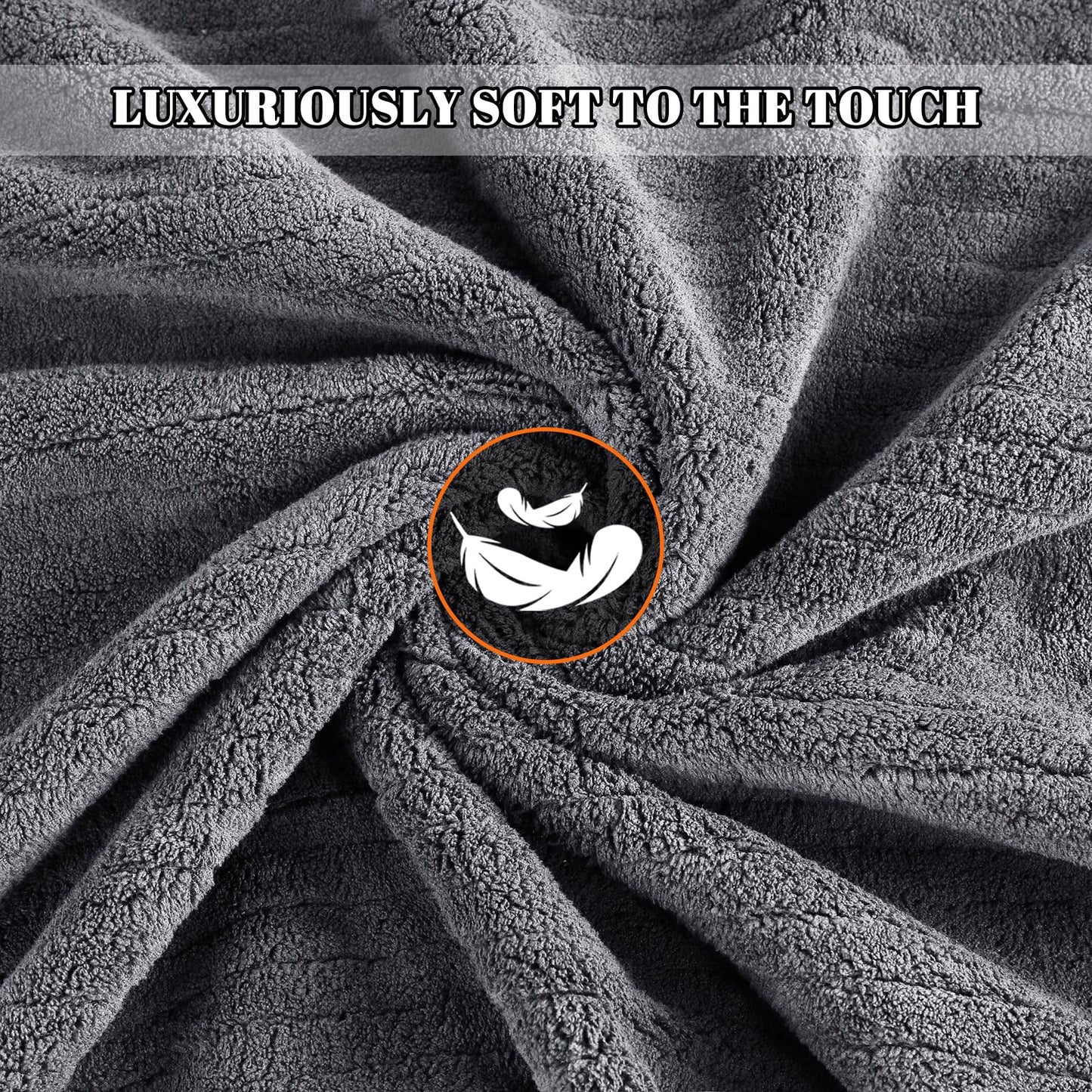 Lunoku Bath Towels Set of 4 Extra Large 35 x 70 Inches,Luxury Thick High Absorbent Quick Dry Bath Sheet,Ultra Soft Microfiber,Bathroom,Beach,Yoga,Sport,SPA (Grey)
